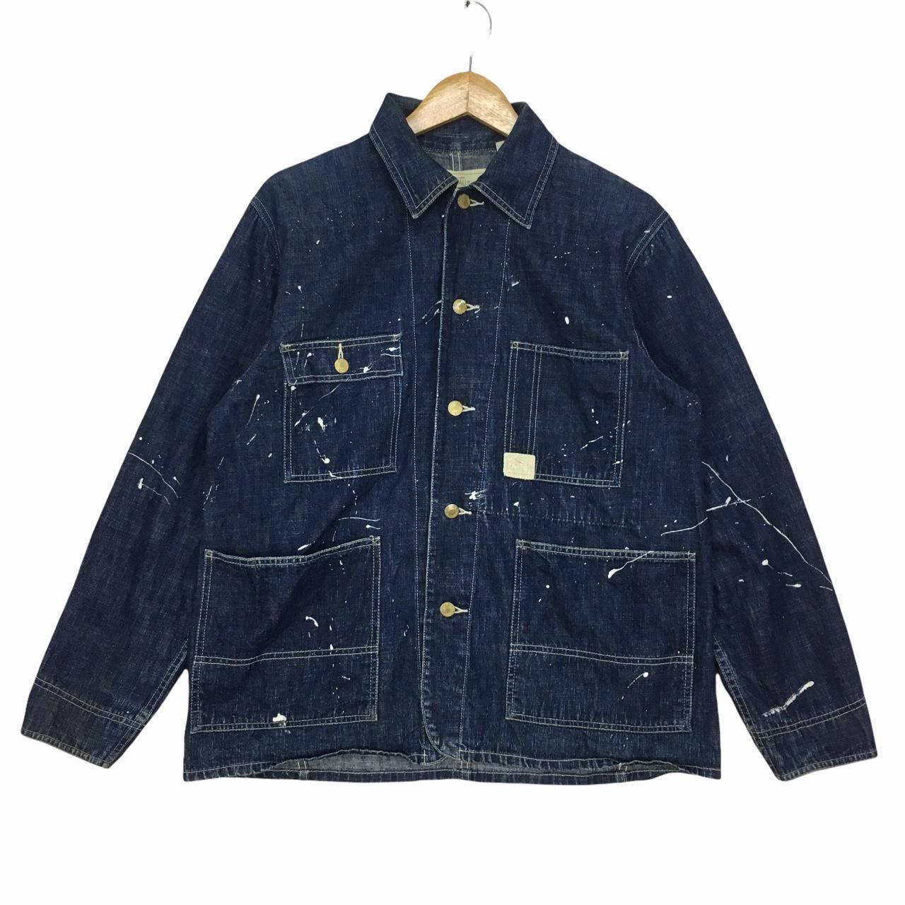 Vtg LEVI STRAUSS & CO San Francisco Blue Denim Jacket Paint