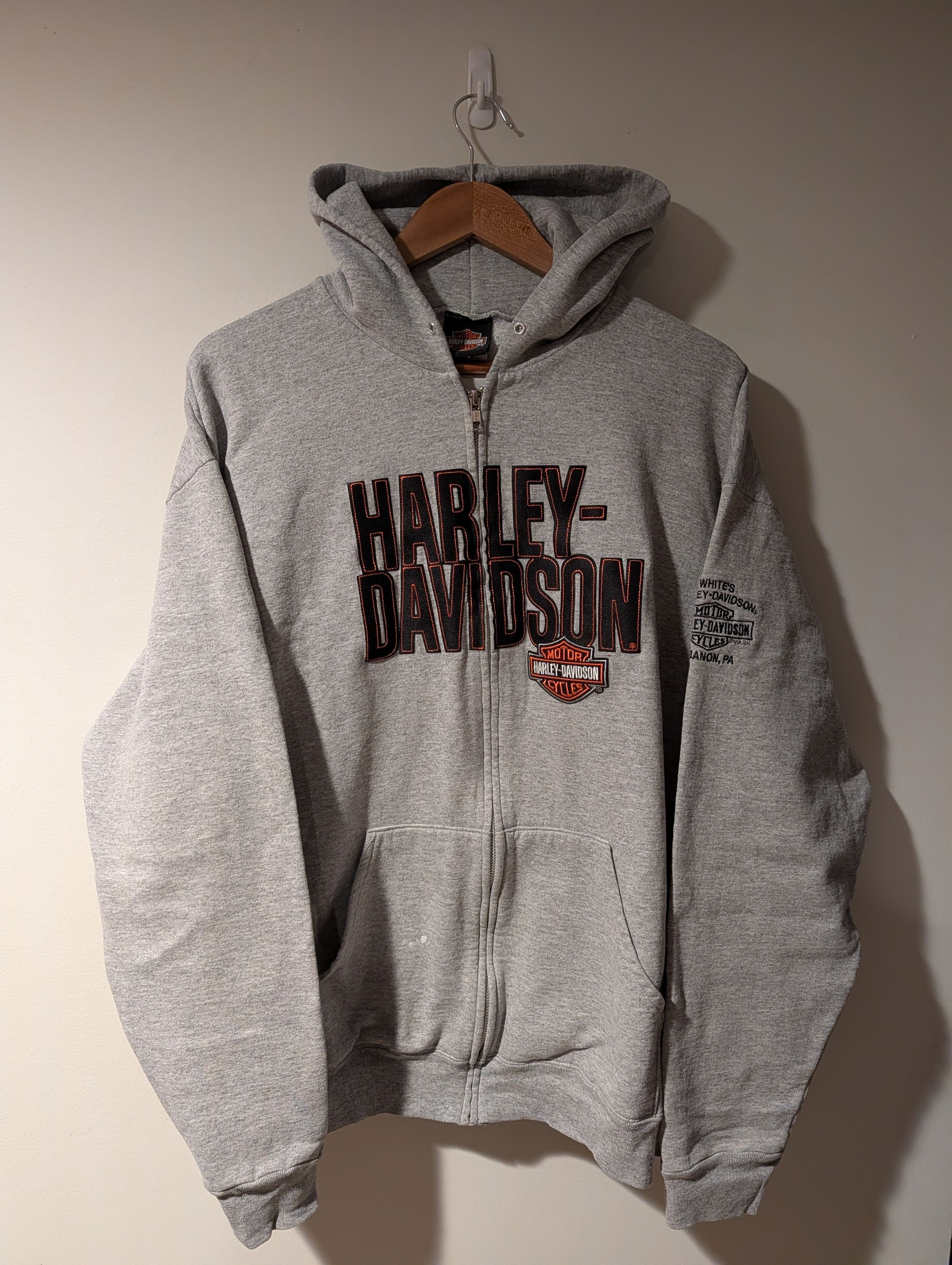 Harley Davidson Vintage Y2K Harley Davidson Motorcycle Logo Zip Hoodie Size US XL / EU 56 / 4 - 1 Thumbnail
