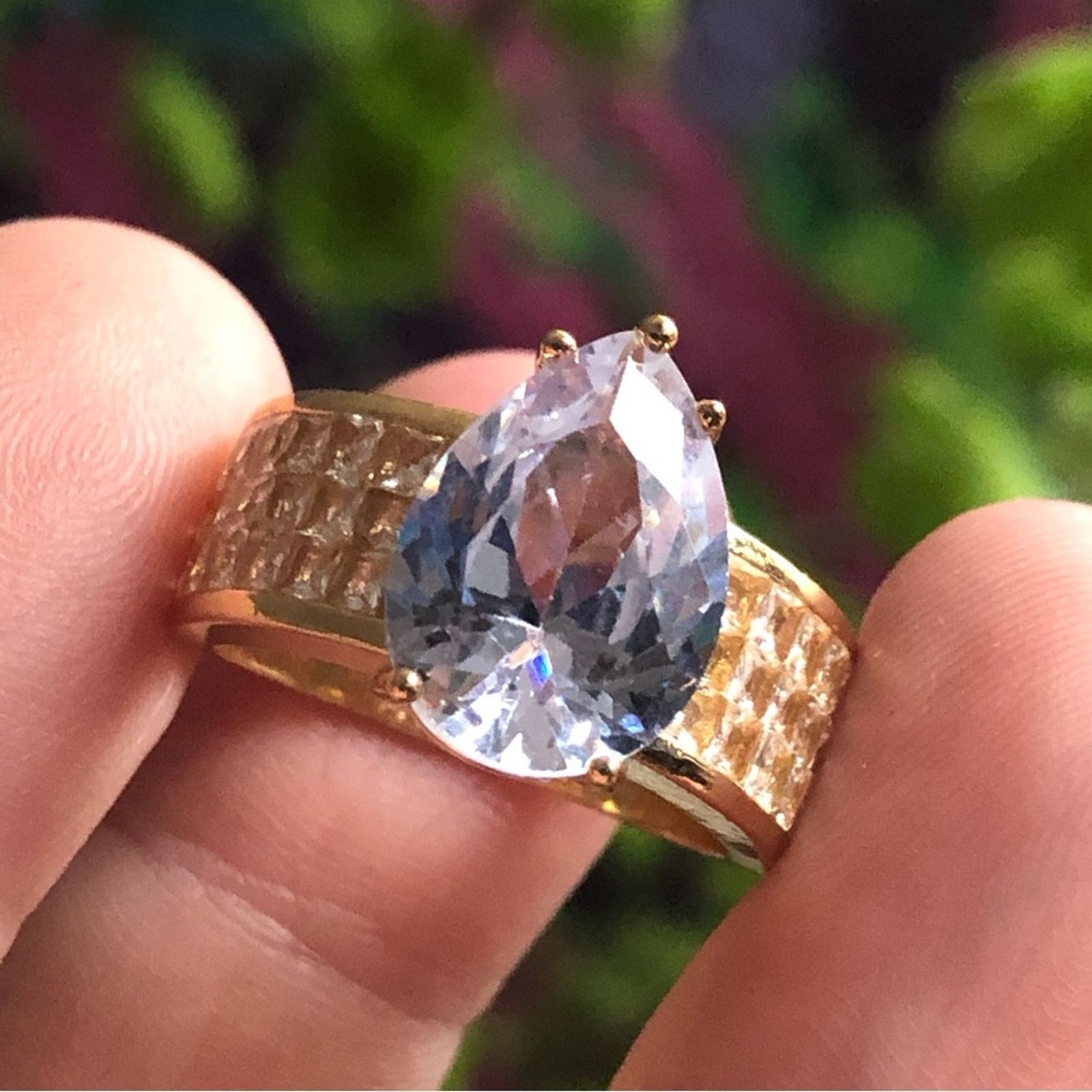 Jewelry Women’s teardrop CZ 18kt vermeil cocktail ring 8 NIB Size ONE SIZE - 5 Thumbnail