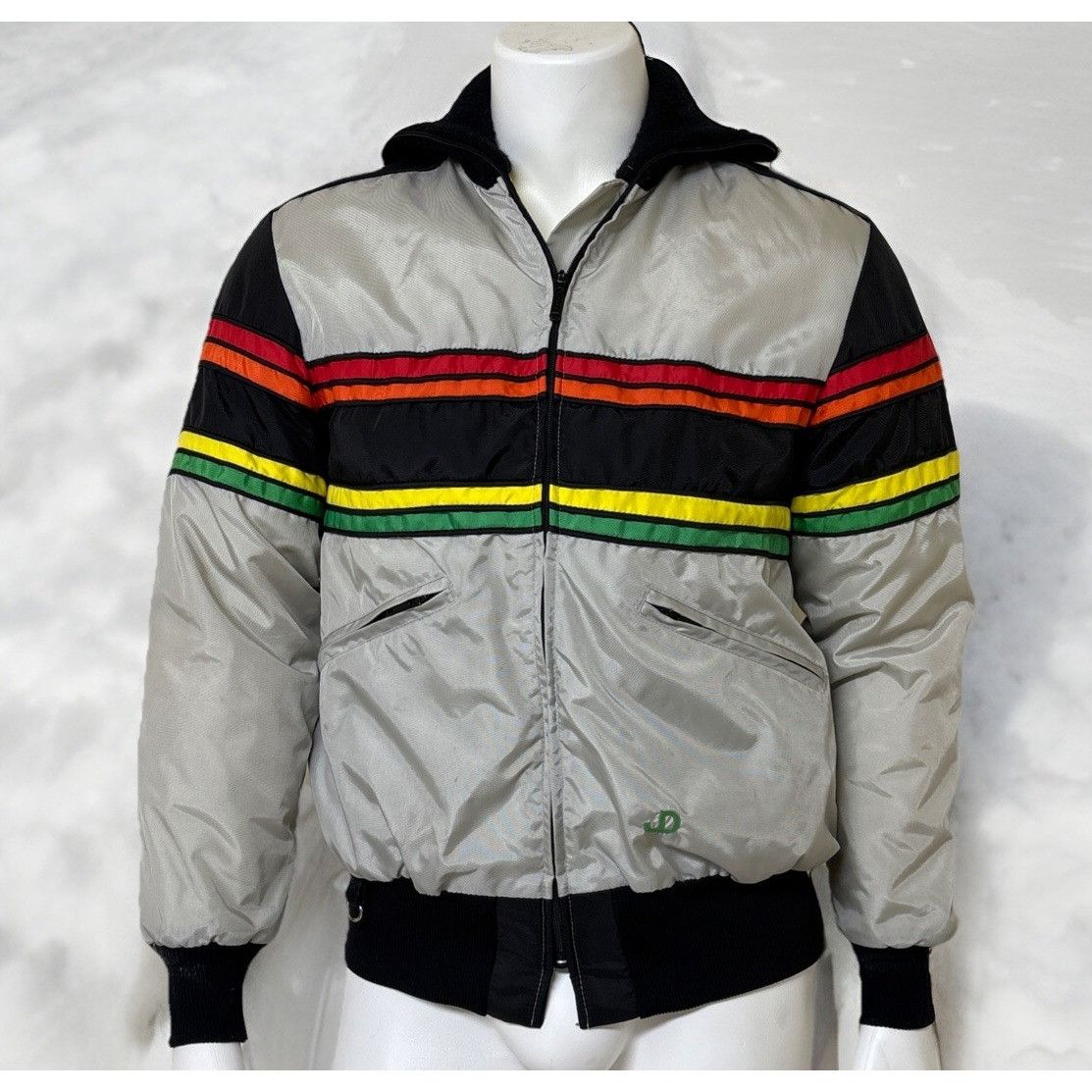 Vintage John Deere Snowmobile Jacket Mens M Insulated Full Z