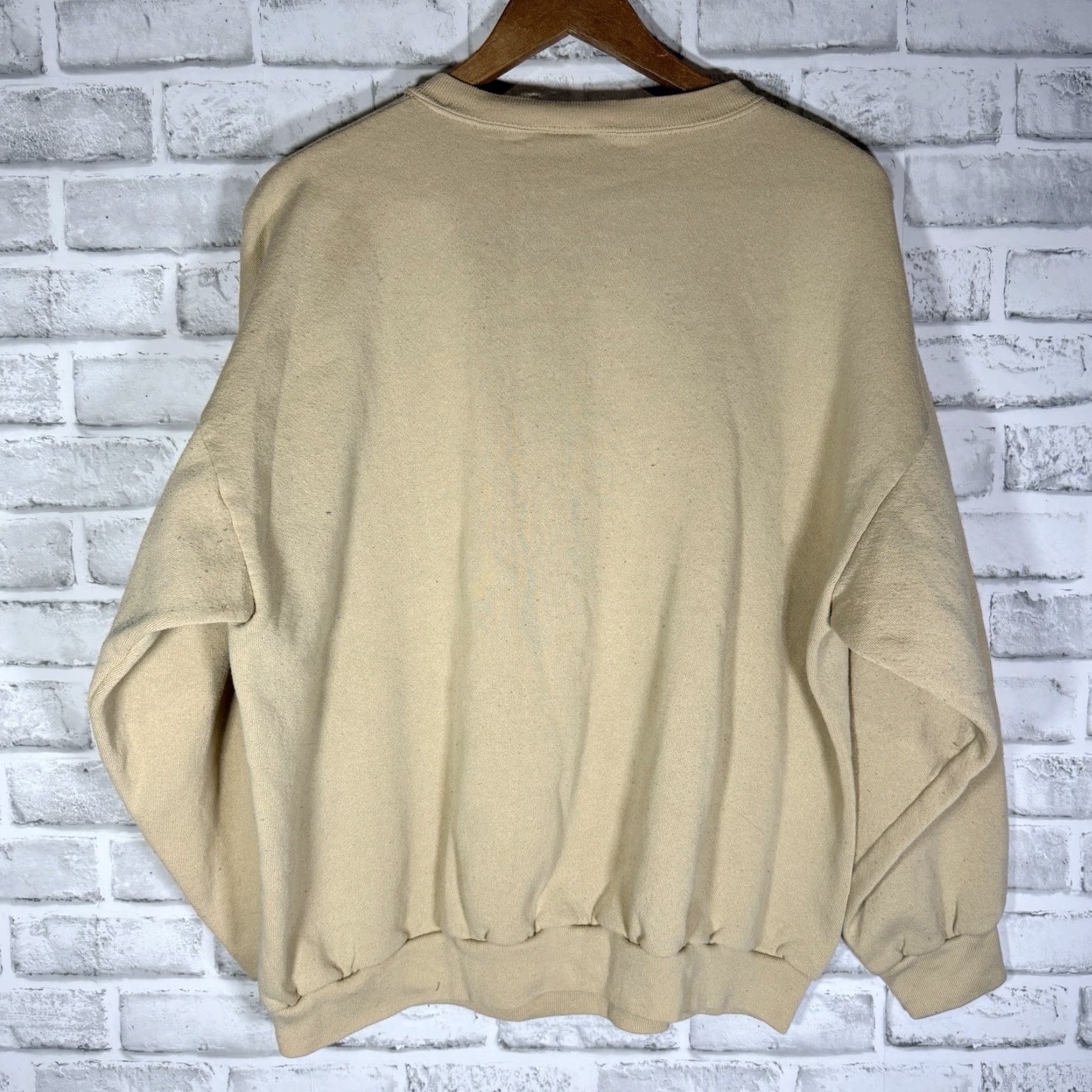 Tultex VINTAGE Tultex River Graphic Pullover Sweater Mens XL Beige Long Sleeve Size US XL / EU 56 / 4 - 5 Thumbnail