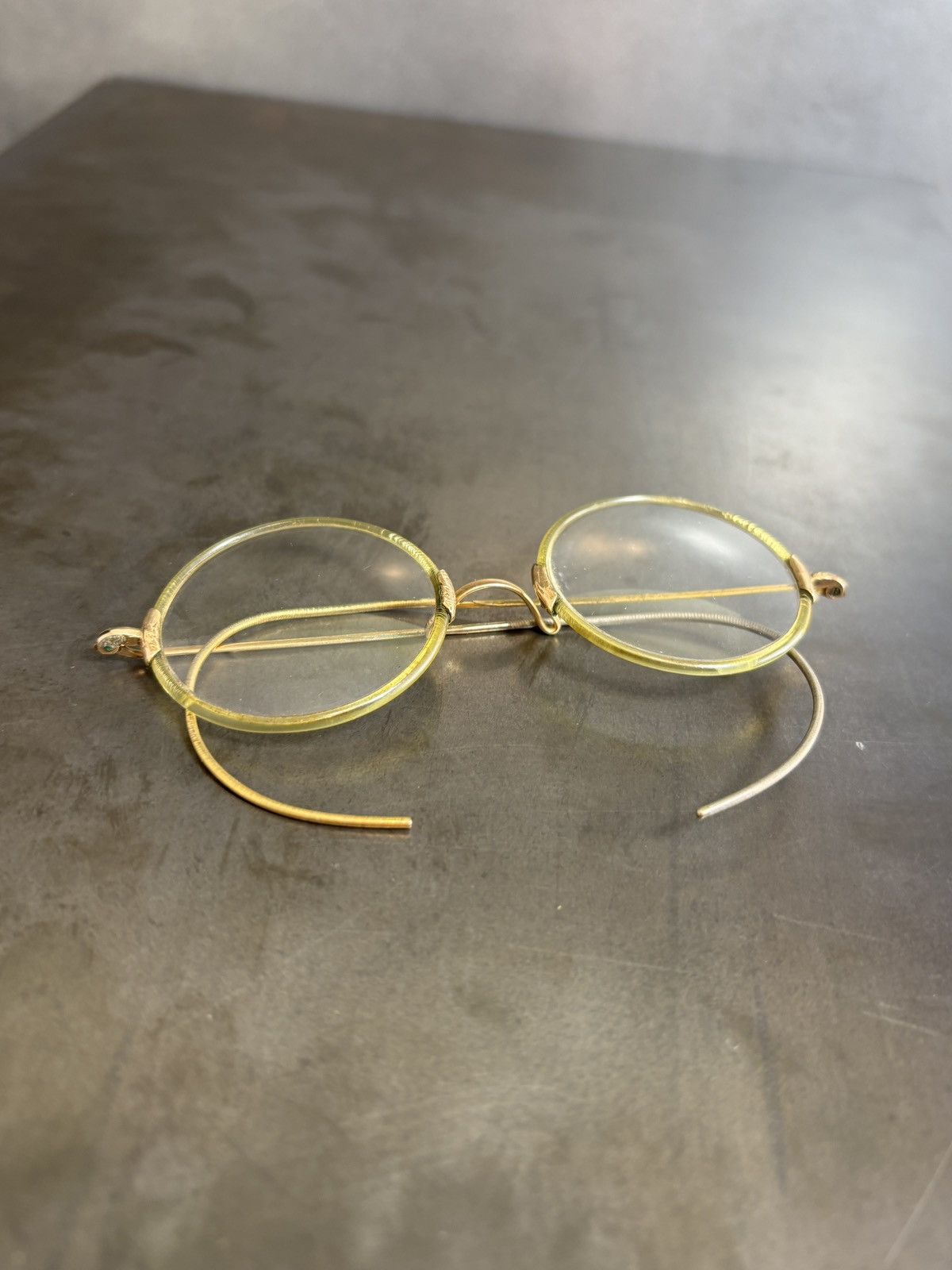 Shuron Antique Eyeglasses 1910s Shur-On Optical Gold F Round Frames Size ONE SIZE - 2 Thumbnail