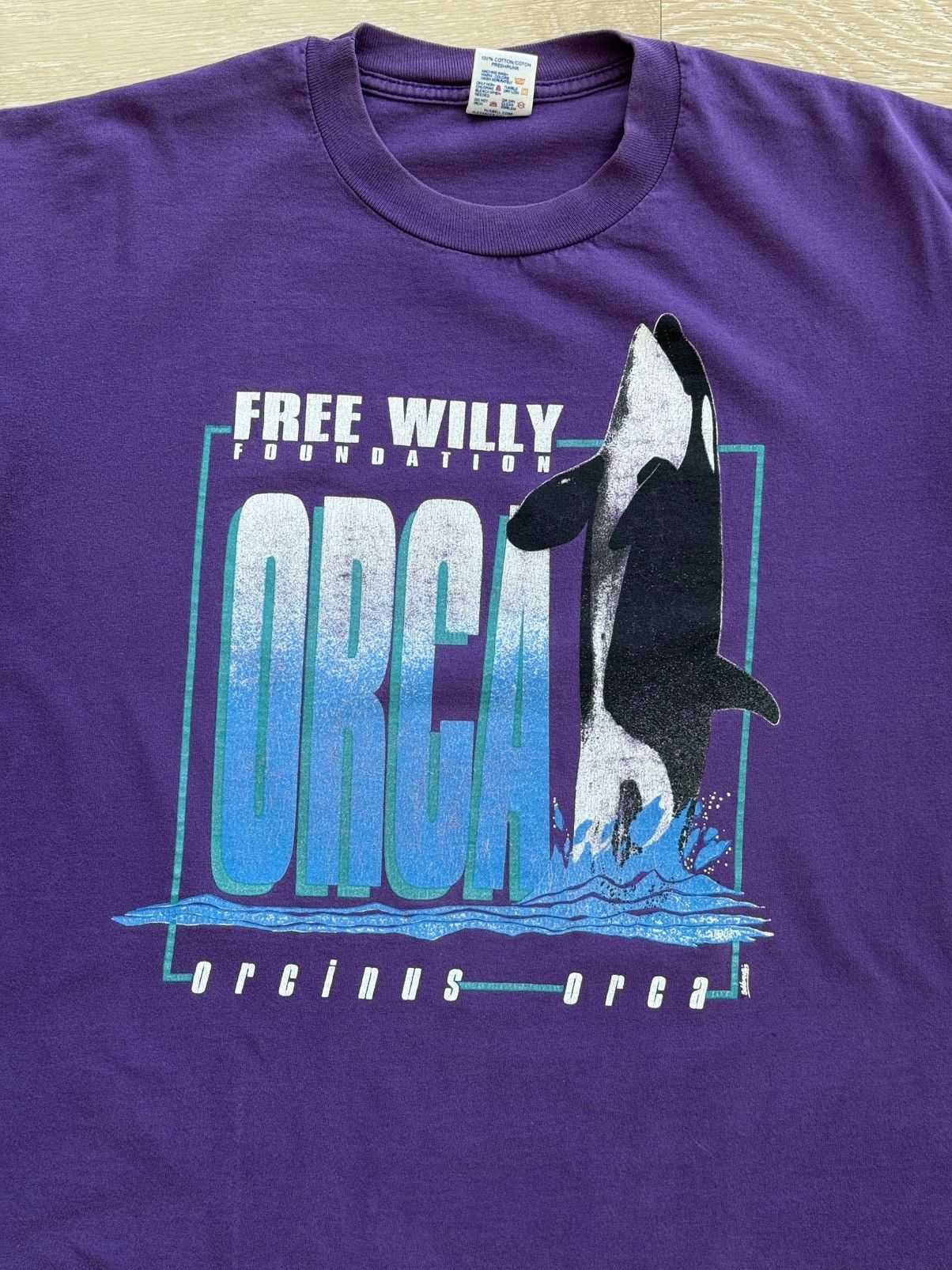 Jerzees Rare 90s Free Willy Foundation Orca Whale Vintage Shirt Size US XL / EU 56 / 4 - 3 Thumbnail