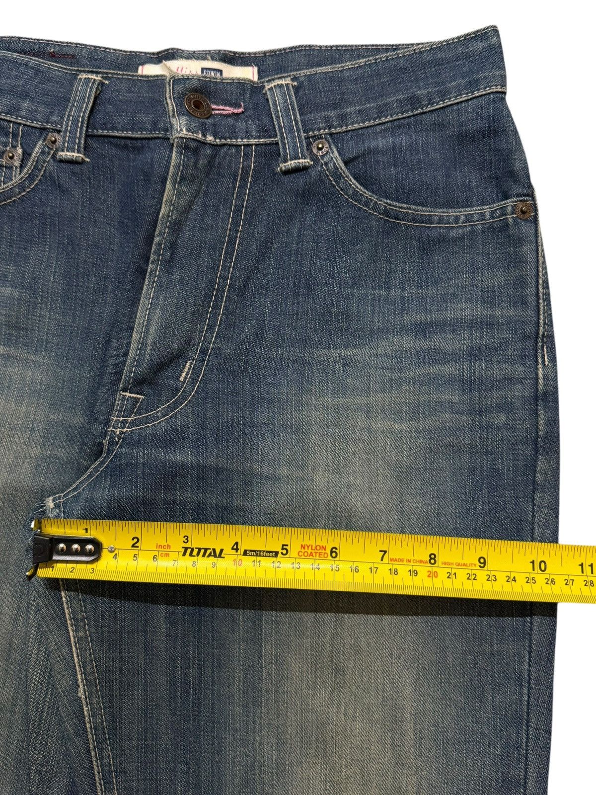 Edwin Vintage 90s Edwin Classic Blue Faded Wash Distress Jeans Size 28" / US 6 / IT 42 - 12 Thumbnail