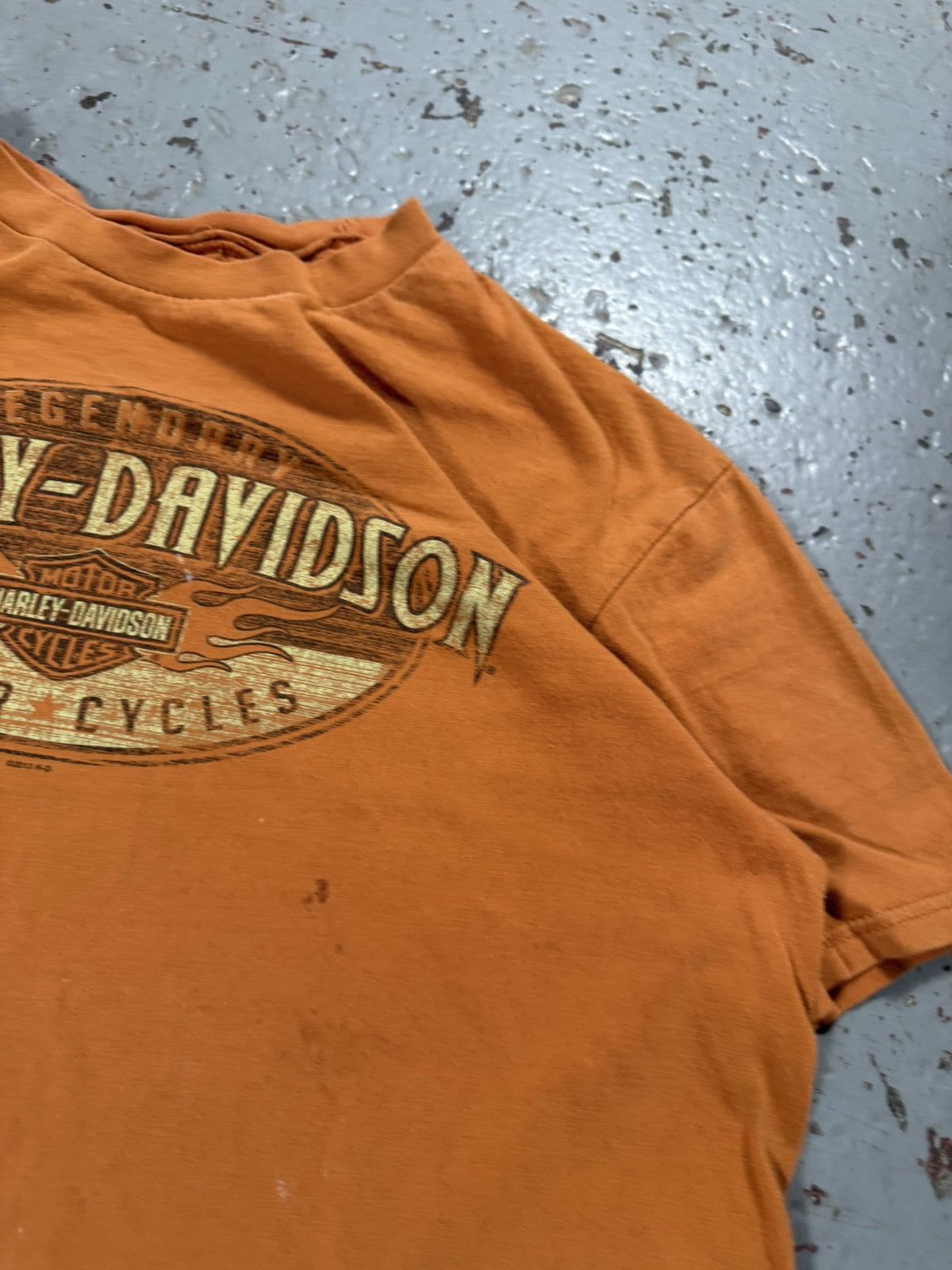 Harley Davidson Distressed Sun Faded Burnt Orange Harley Davidson Tee Size US M / EU 48-50 / 2 - 7 Thumbnail