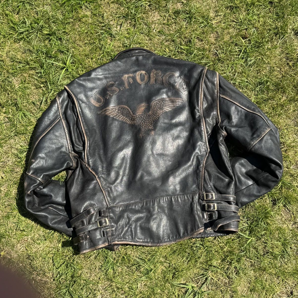 Vintage Vintage 90s US Force biker leather jacket Size US M / EU 48-50 / 2 - 13 Thumbnail