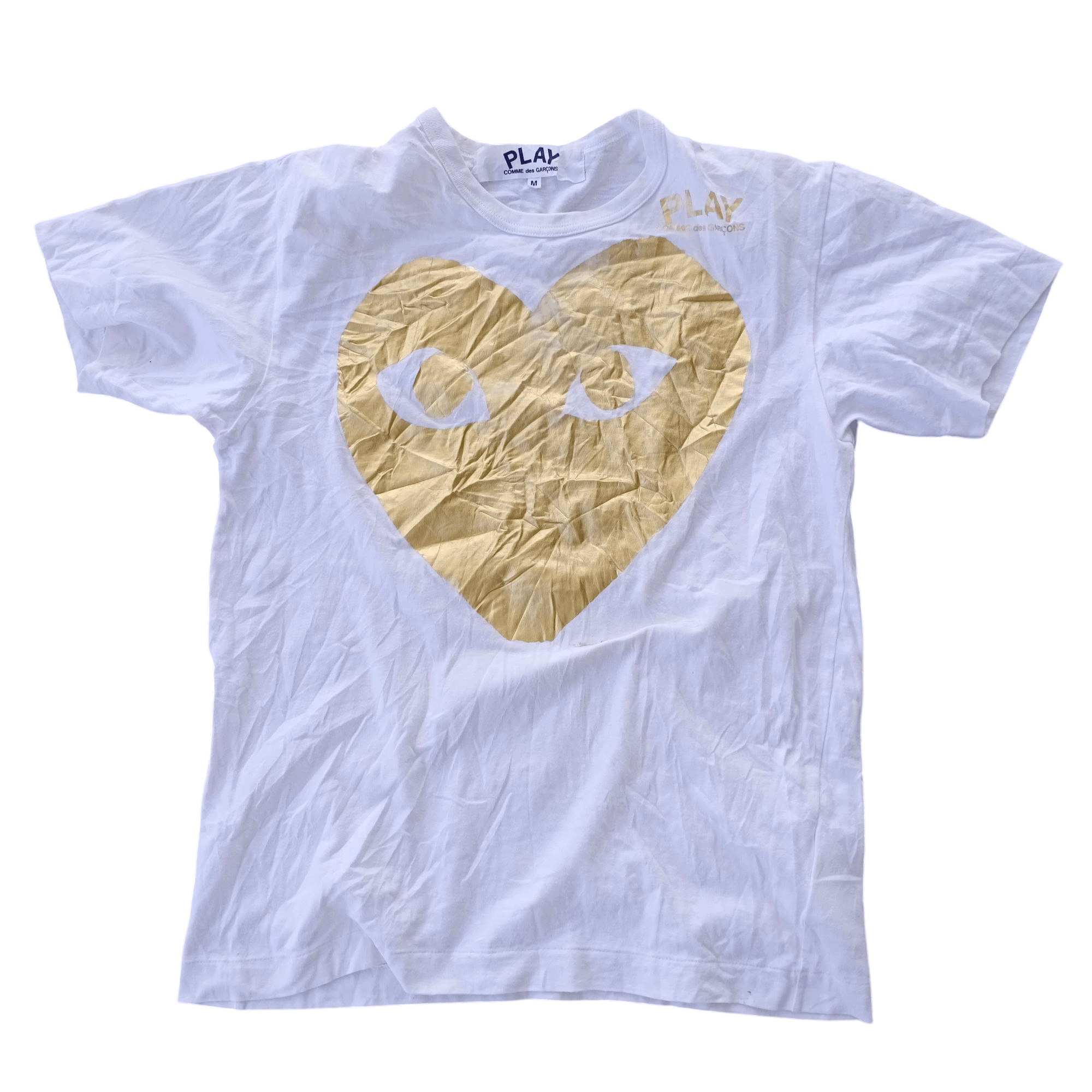Comme Des Garcons CDG play love gold heart japan M t shirt