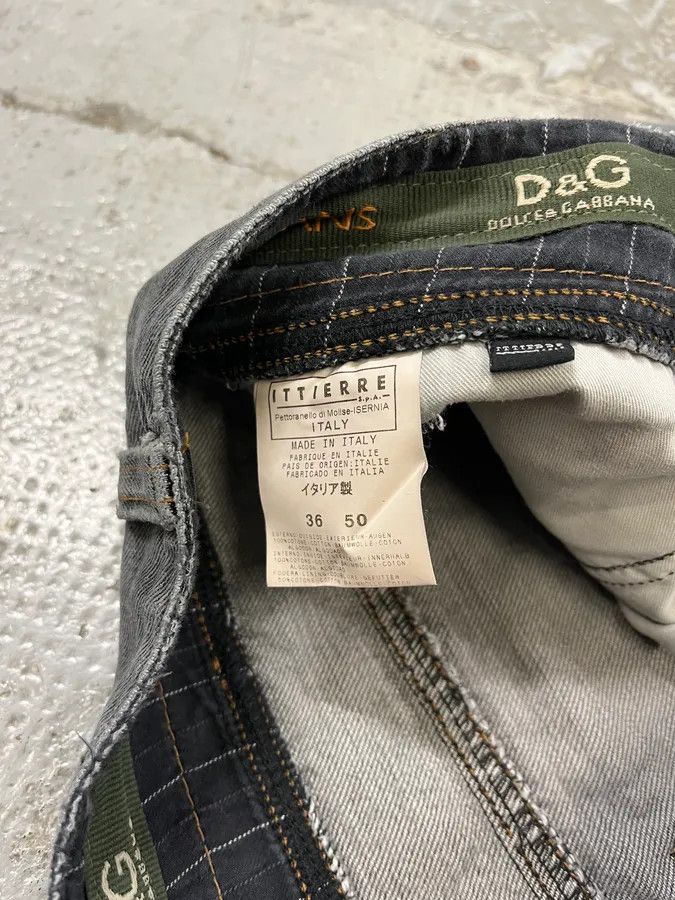 Dolce & Gabbana AW2004 Dolce & Gabbana Asymmetrical Grey Cargo Denim Jeans Size US 34 / EU 50 - 11 Thumbnail