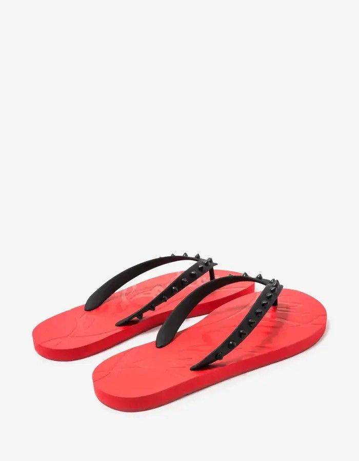 Christian Louboutin o1s1wg110925 Loubi Flip Sandals in Red Size US 10 / EU 43 - 3 Thumbnail