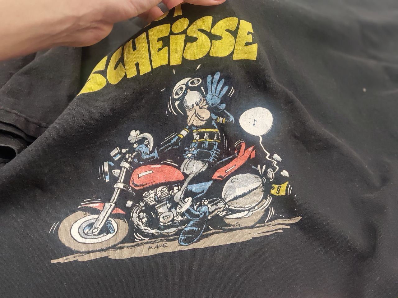 Vintage Vintage 90's Moto Mania Leise ist scheisse Graphic T Shirt Size US L / EU 52-54 / 3 - 12 Thumbnail