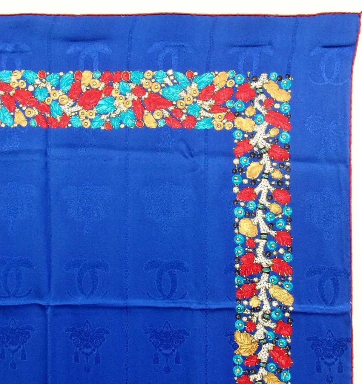 Cartier Cartier Blue Silk Scarf with Jewelry Motif handmade Chic Size ONE SIZE - 3 Thumbnail