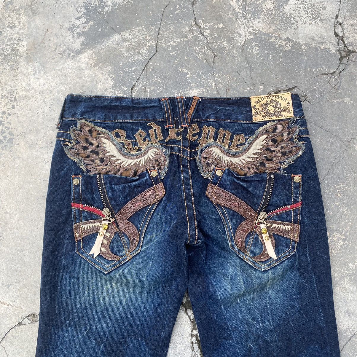 Ed Hardy 🔥FYE🔥 Red Pepper low rise flare Size US 30 / EU 46 - 2 Thumbnail