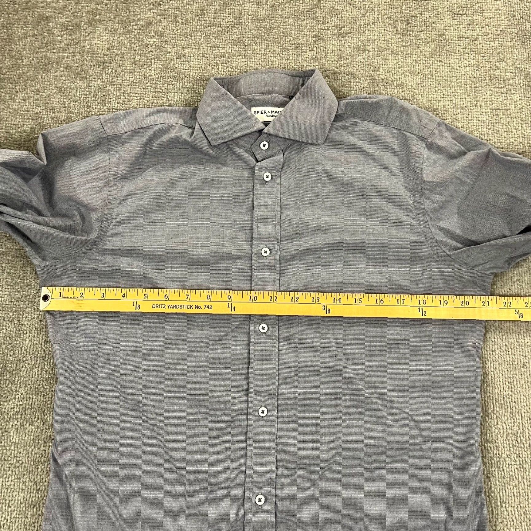 Vintage VINTAGE Spier & Mackay Men's Shirt Long Sleeve Button-Up Dress Casual Business Formal Workwear 16 Blue Plaid Size 42R - 6 Thumbnail