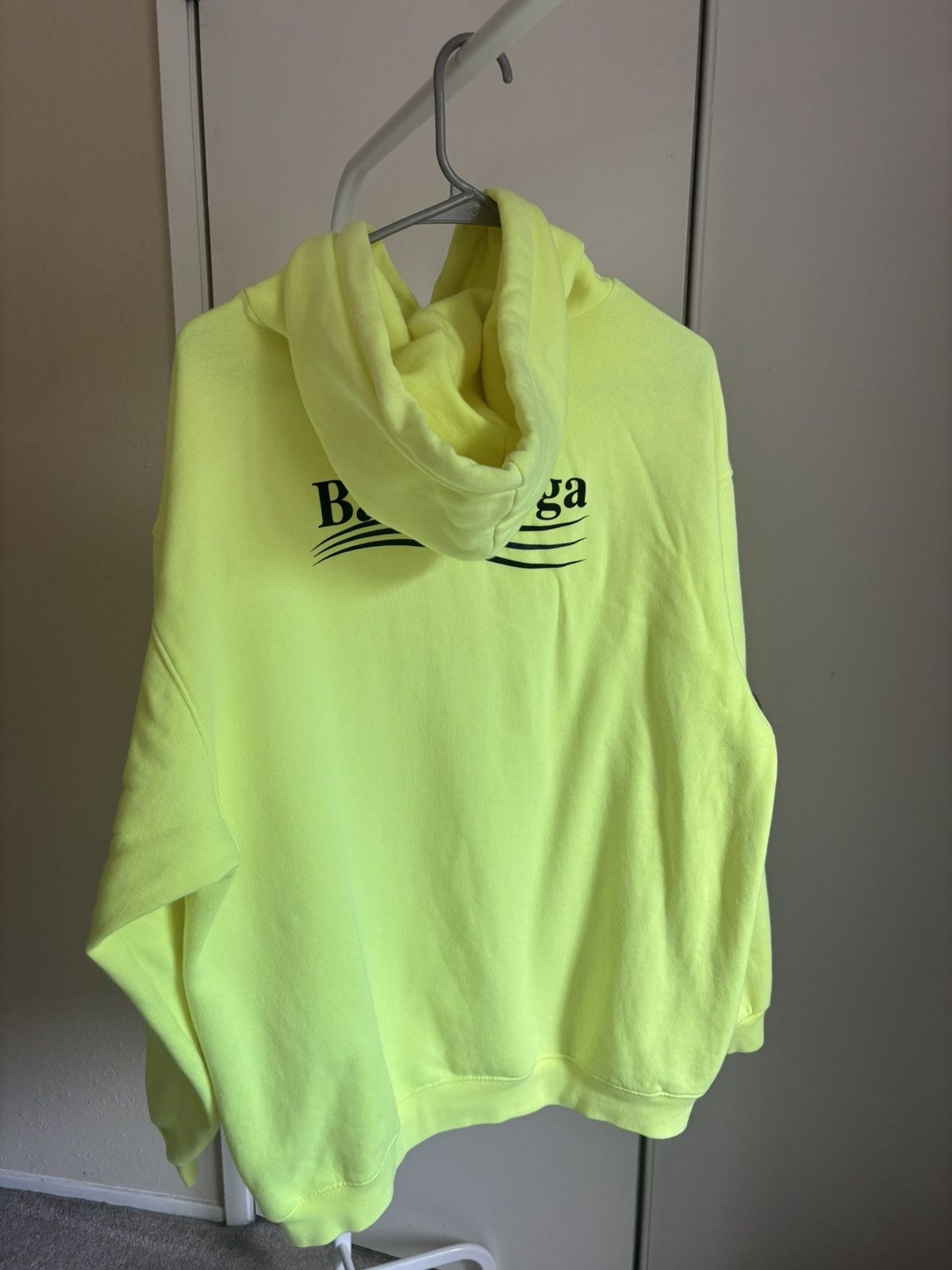 Balenciaga neon yellow campaign medium fit hoodie