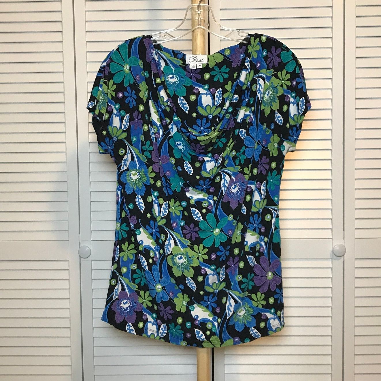 Other Chaus Floral Cowl Neck Short Sleeve Blouse M Size M / US 6-8 / IT 42-44 - 1 Thumbnail