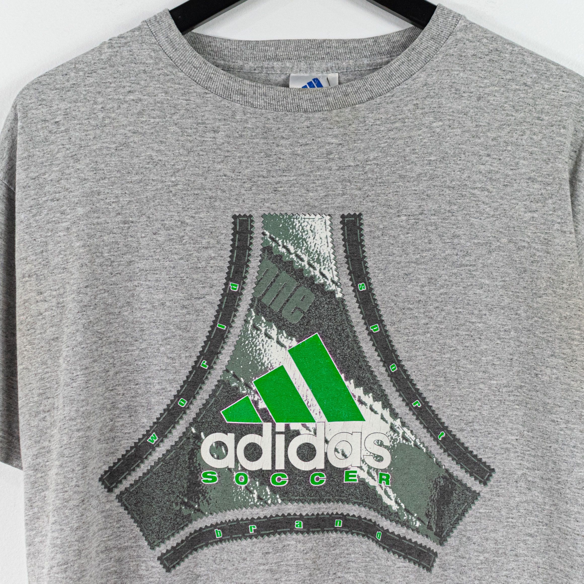 Adidas × Vintage Vintage 90s Adidas Soccer World Sport Brand T-Shirt Futbol Size US S / EU 44-46 / 1 - 10 Thumbnail