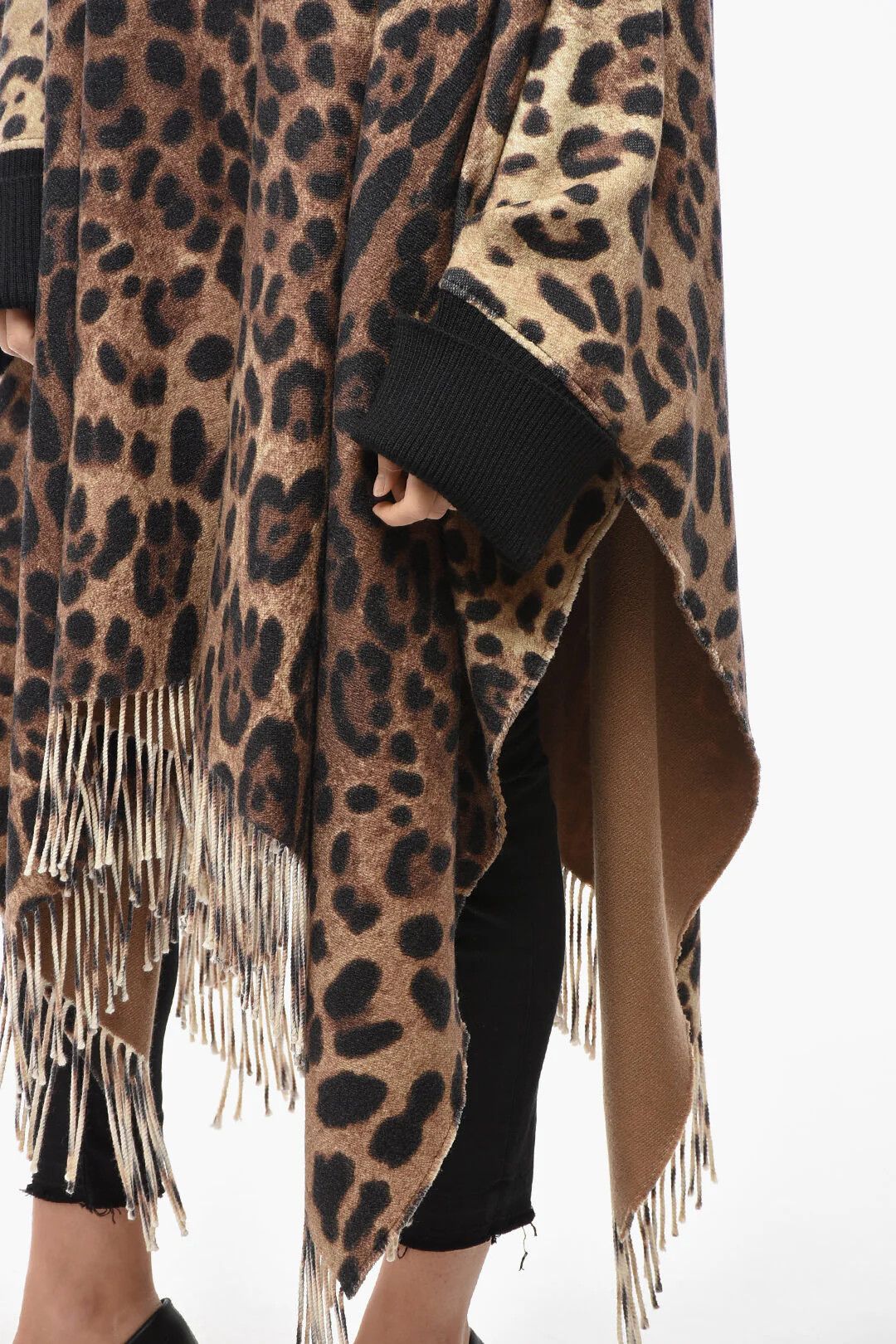 Dolce & Gabbana og1mm0426 Wool-Blend Poncho Coat in Brown Size S / US 4 / IT 40 - 3 Thumbnail