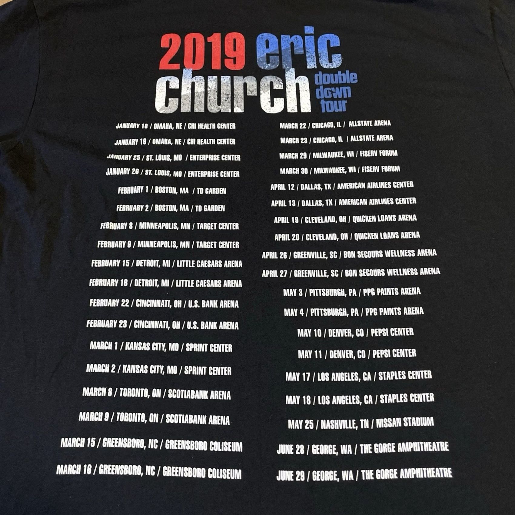 Doublet Eric Church Tour Shirt Mens Adult Medium Black 90s USA Double Down Concert T-Shirt Size US M / EU 48-50 / 2 - 7 Thumbnail