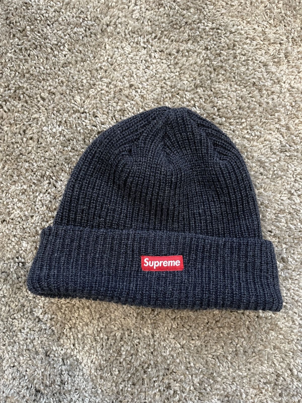 Supreme Supreme Small Box Logo Beanie Navy One Size Grailed