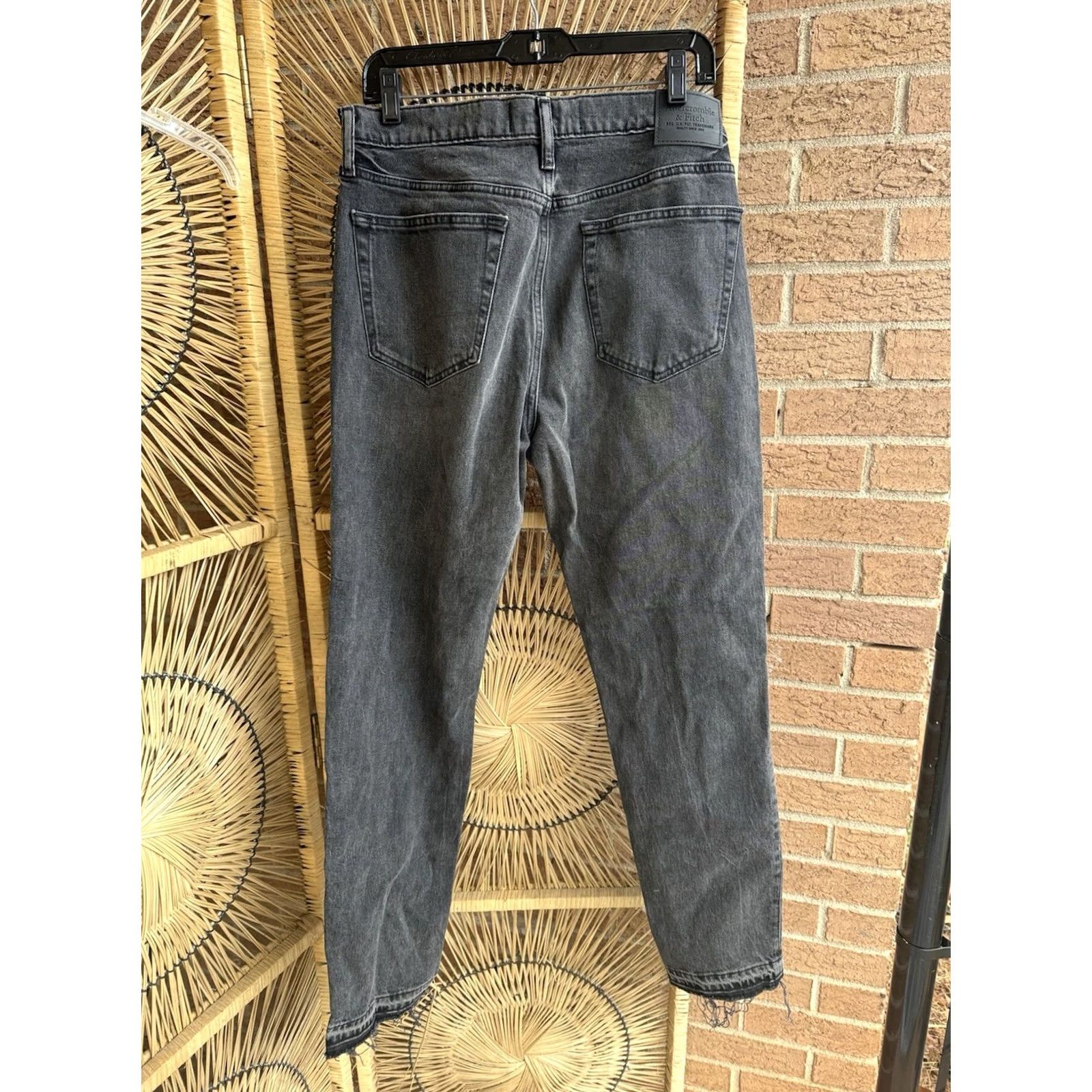 Abercrombie & Fitch Abercrombie & Fitch Men's Black 90s Stretch Slim Jeans Open Hem 32x32 Size US 32 / EU 48 - 3 Thumbnail