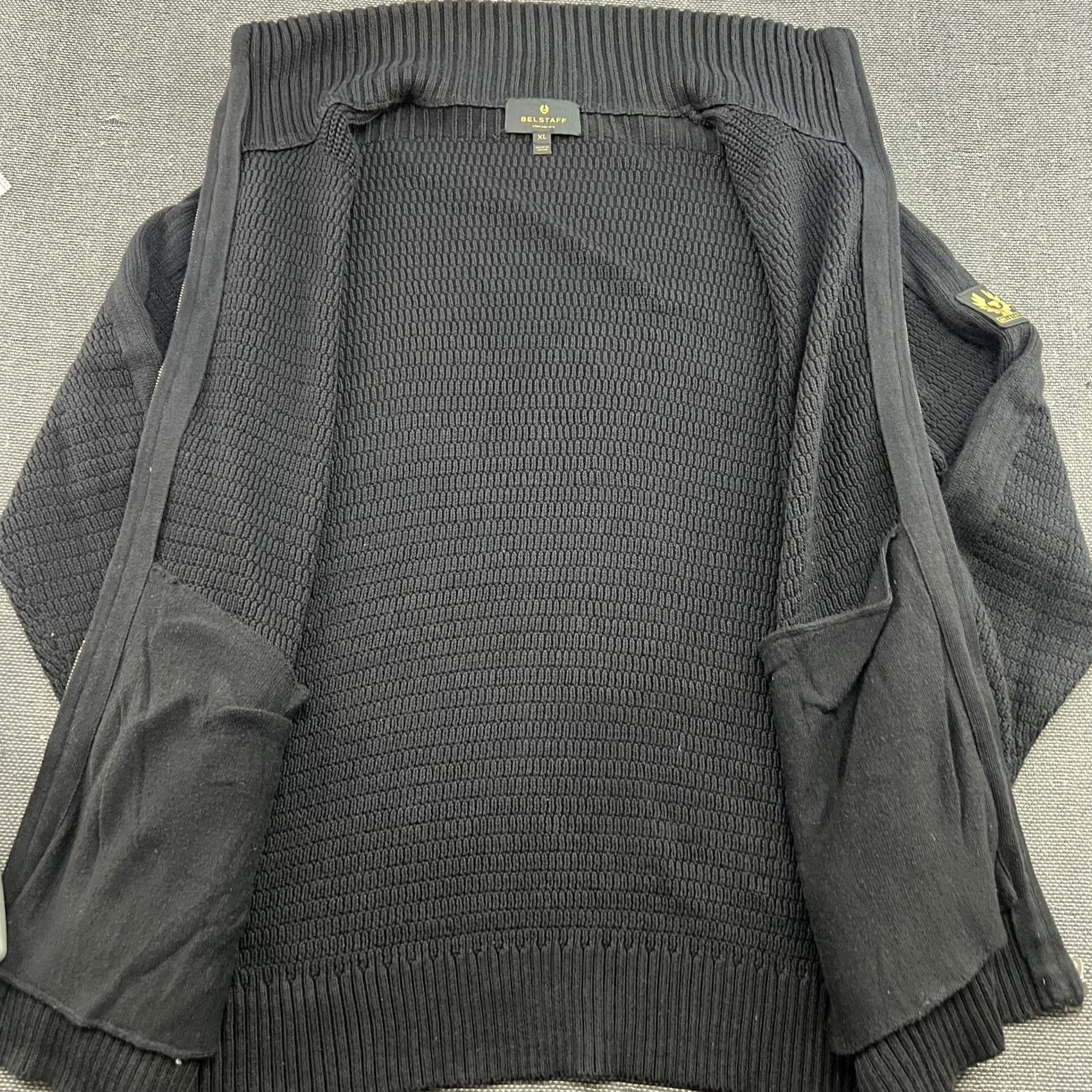 Belstaff Belstaff Mens XL Black Knit Full Zip Up Cardigan Turtleneck Cotton Sweater Pullover Regular Fit Shirt? Size US XL / EU 56 / 4 - 6 Thumbnail