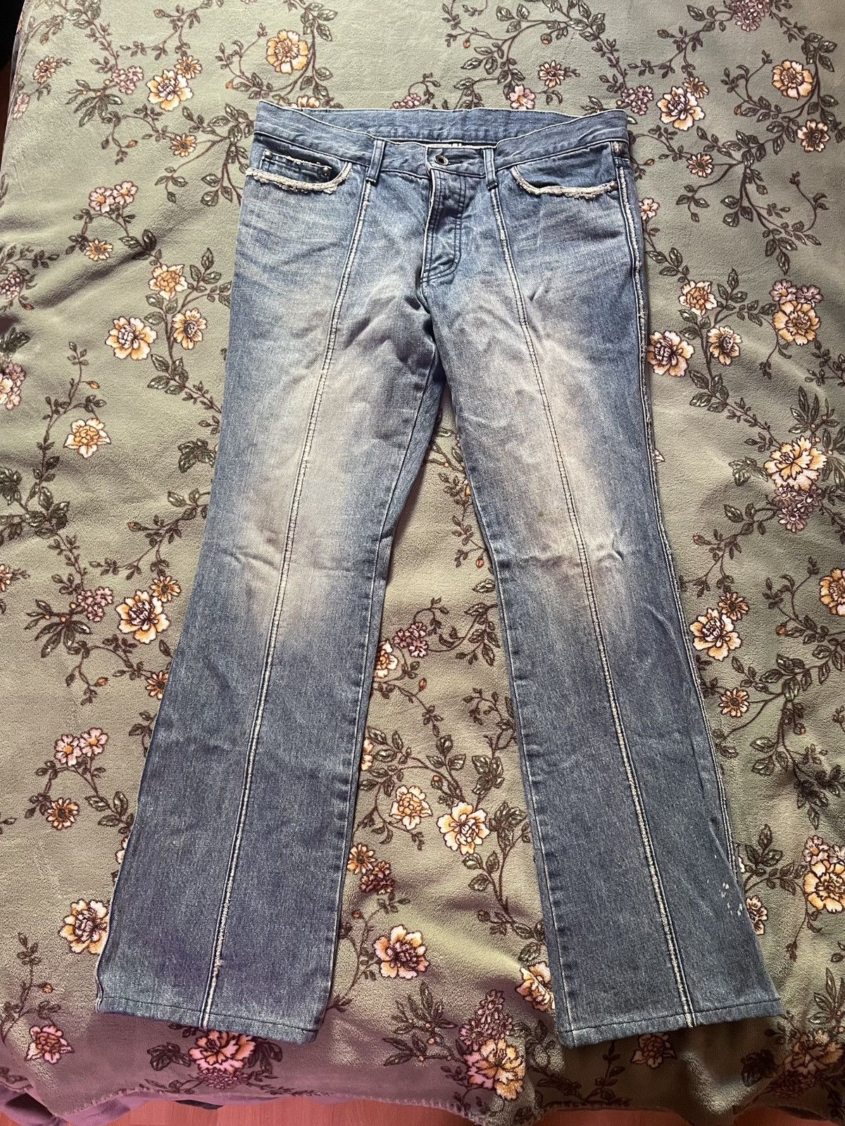 5351 POUR LES HOMMES 5351 Pour Les Hommes Raw Edge Flare Denim Size US 32 / EU 48 - 4 Thumbnail
