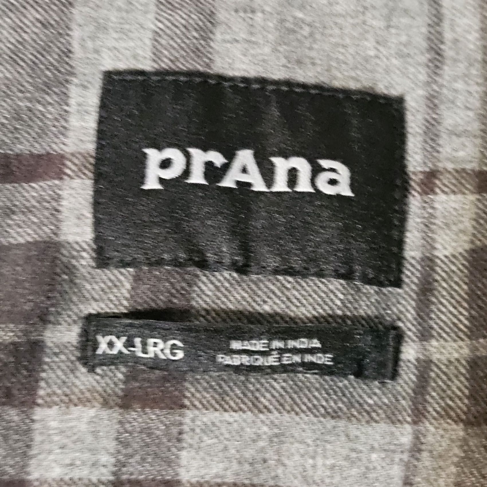 Prana Prana Shirt Mens XXL Gray Light Plaid Cotton Button-Up Long Sleeve Size US XXL / EU 58 / 5 - 6 Thumbnail