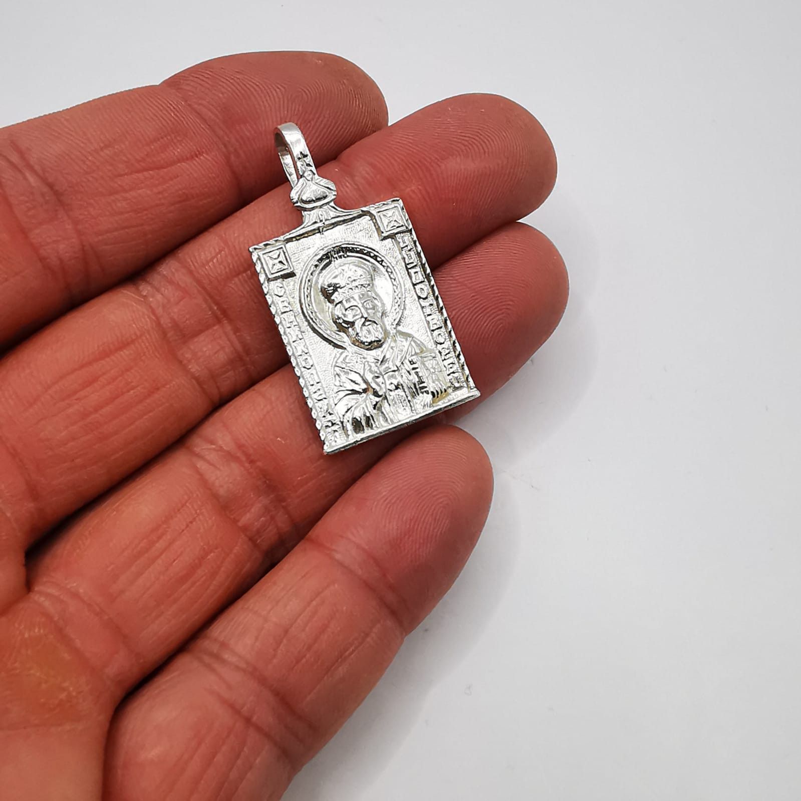 Sterling Silver Vintage pendant "Nicholas the Wonderworker 925 silver 7,46g Size ONE SIZE - 5 Thumbnail