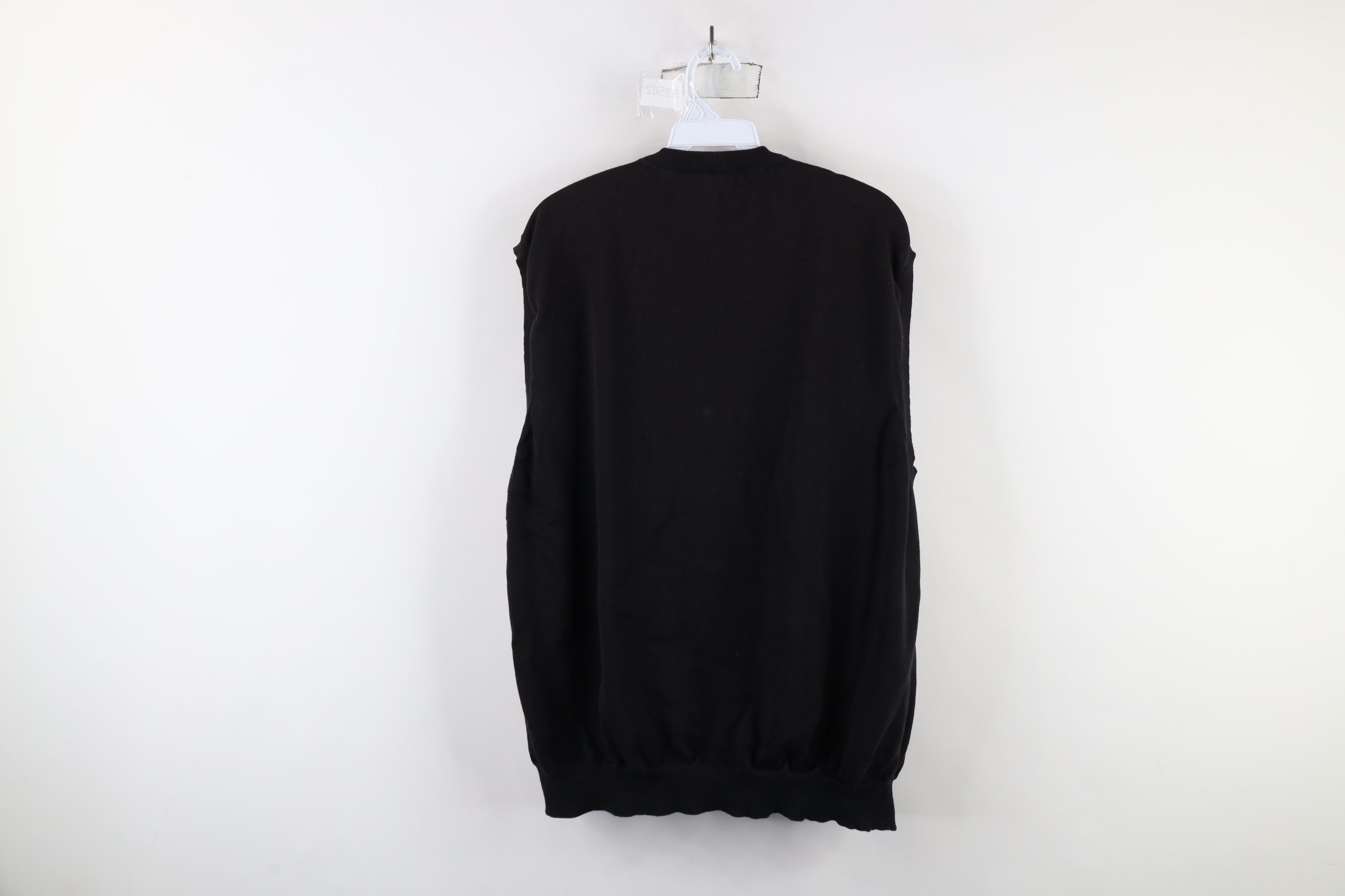 Vintage Vintage 90s Spell Out The Golf Club Knit Sweater Vest Black Size US XL / EU 56 / 4 - 7 Thumbnail