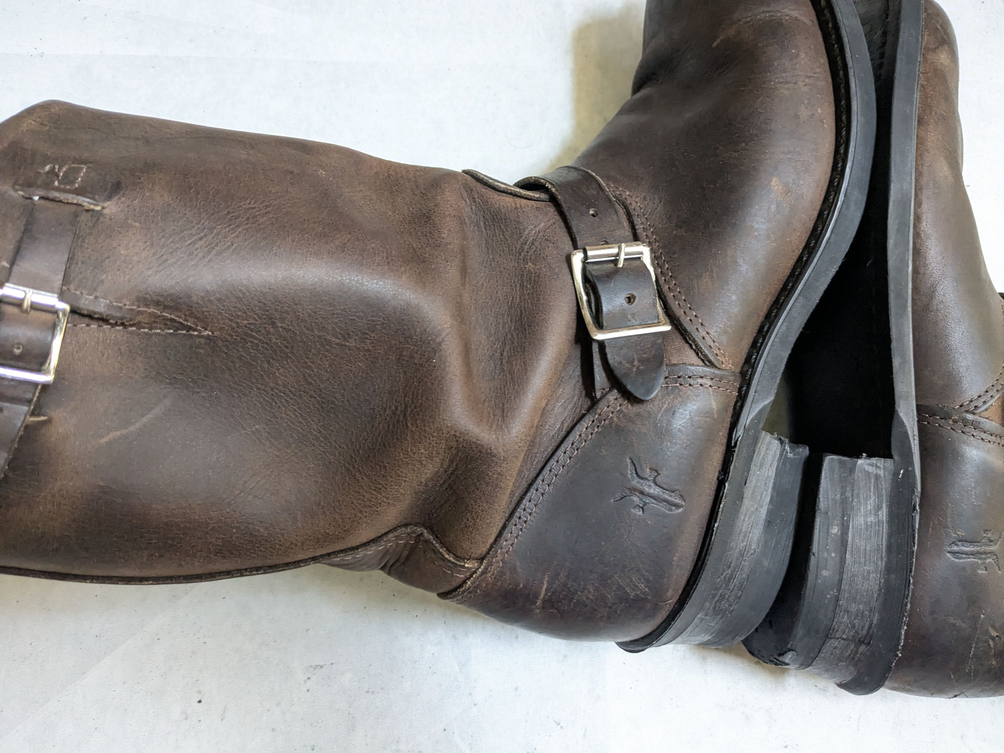 Frye Frye Engineer Boots Brown 11.5 M Leather Buckle Strap Size US 11.5 / EU 44-45 - 6 Thumbnail