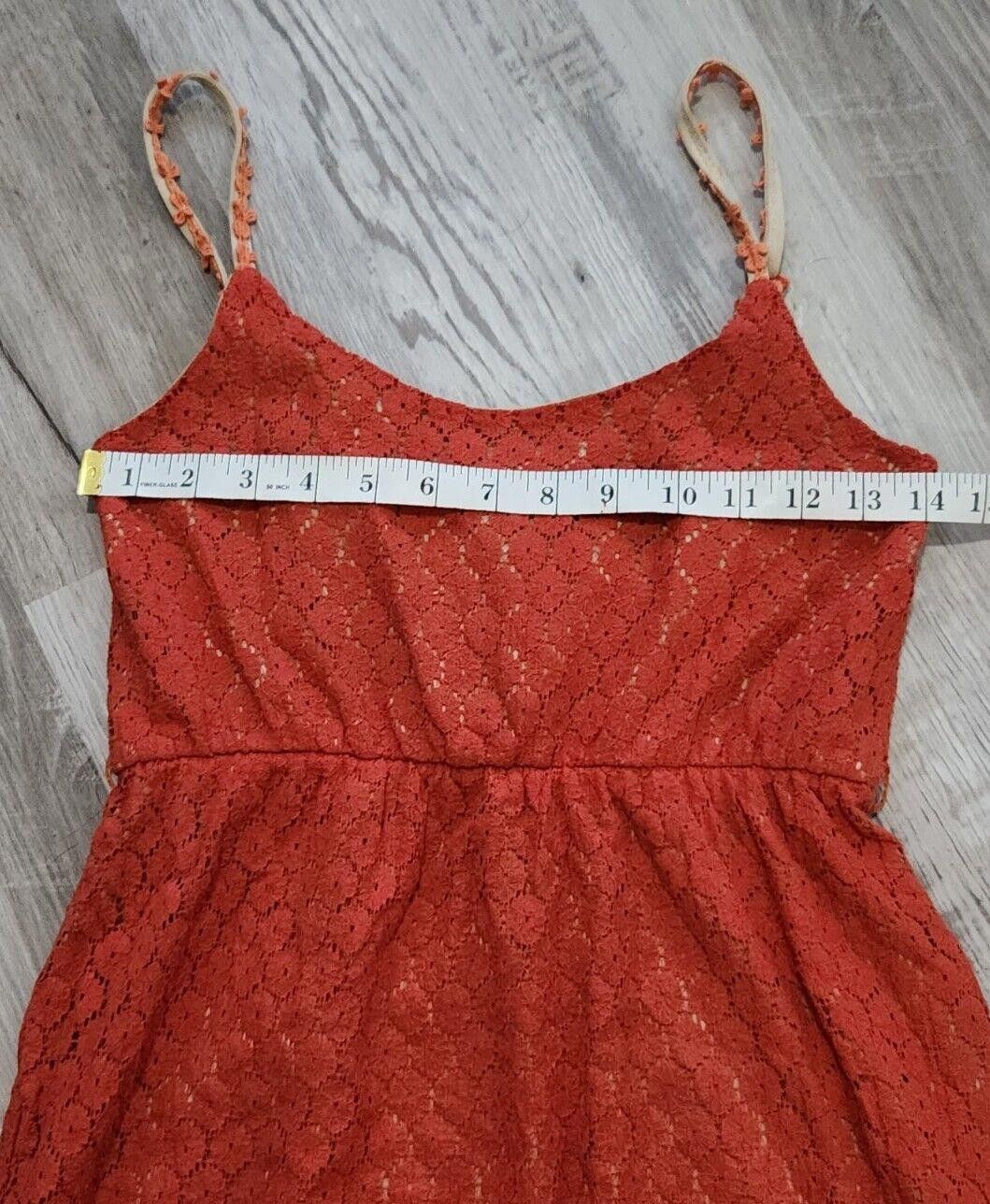 Designer Altar'd State Dress Medium Orange Lace Overlay Fit And Flare Size M / US 6-8 / IT 42-44 - 6 Thumbnail