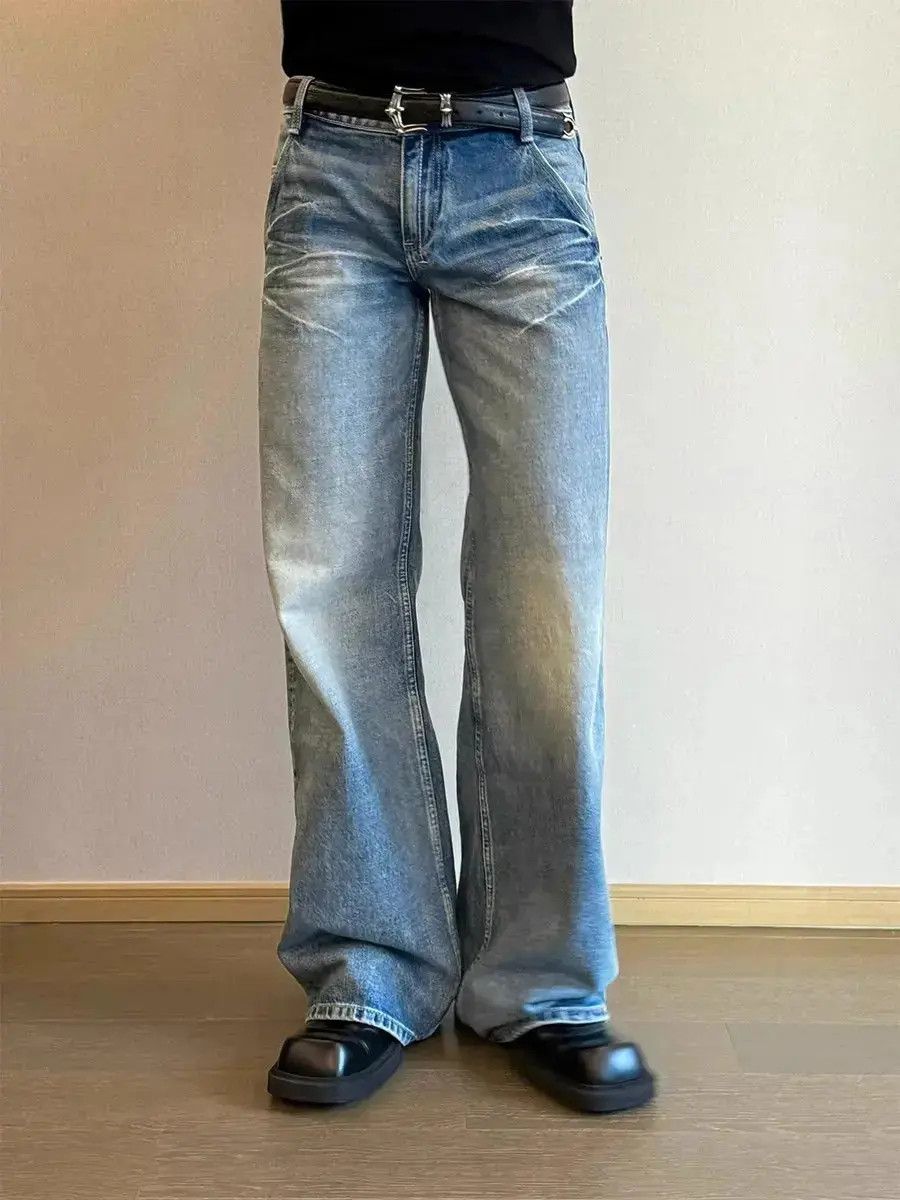 Japanese Brand Retro washed blue micro flared jeans Size US 32 / EU 48 - 2 Thumbnail