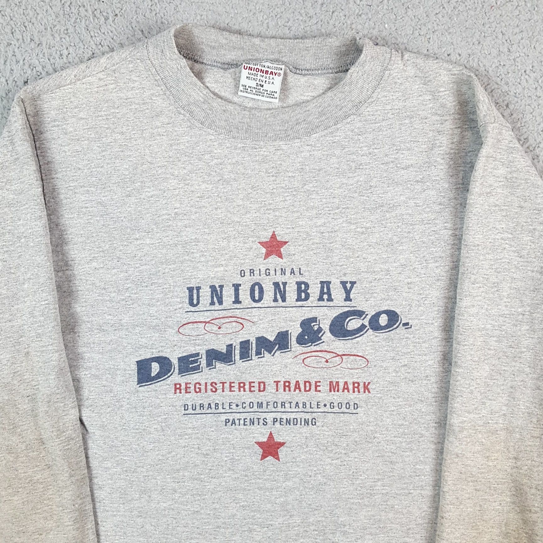Vintage VINTAGE UnionBay Denim Long Sleeve T-Shirt Size S Gray 90s Retro Spell Out Logo Jewel Workwear Adults Mens Size US S / EU 44-46 / 1 - 2 Thumbnail