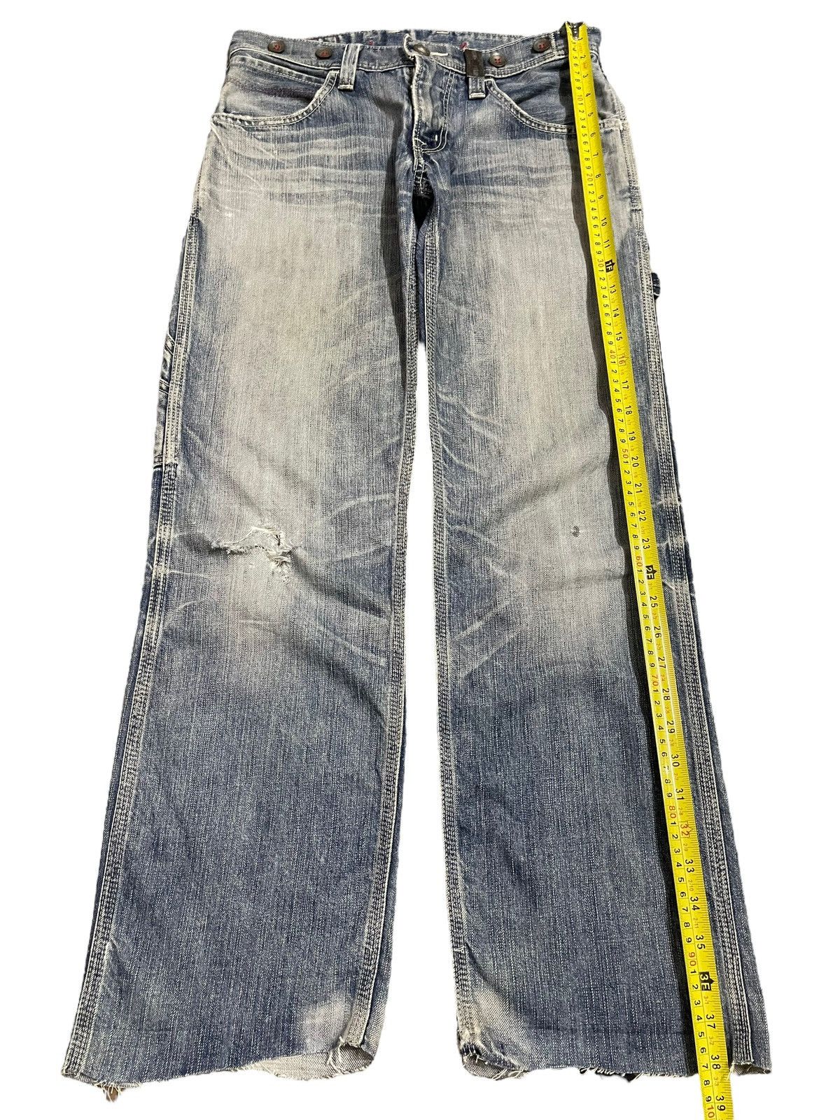 Edwin Vintage Edwin Blue Trip Faded Bleached Style Carpenter Jeans Size US 30 / EU 46 - 12 Thumbnail