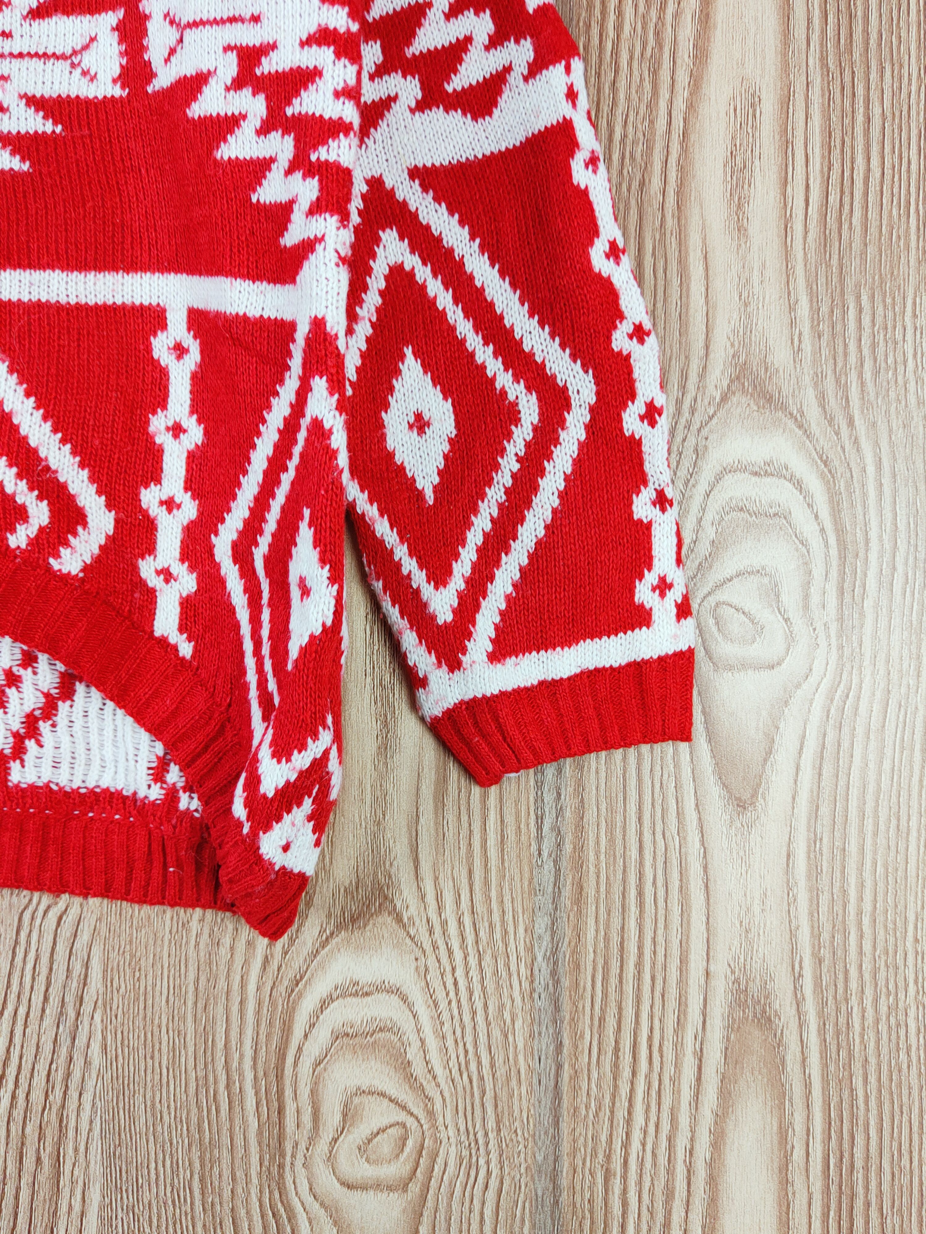Japanese Brand Japan navajo art Red White Knitwear Sweatshirts #W554 Size US S / EU 44-46 / 1 - 6 Thumbnail