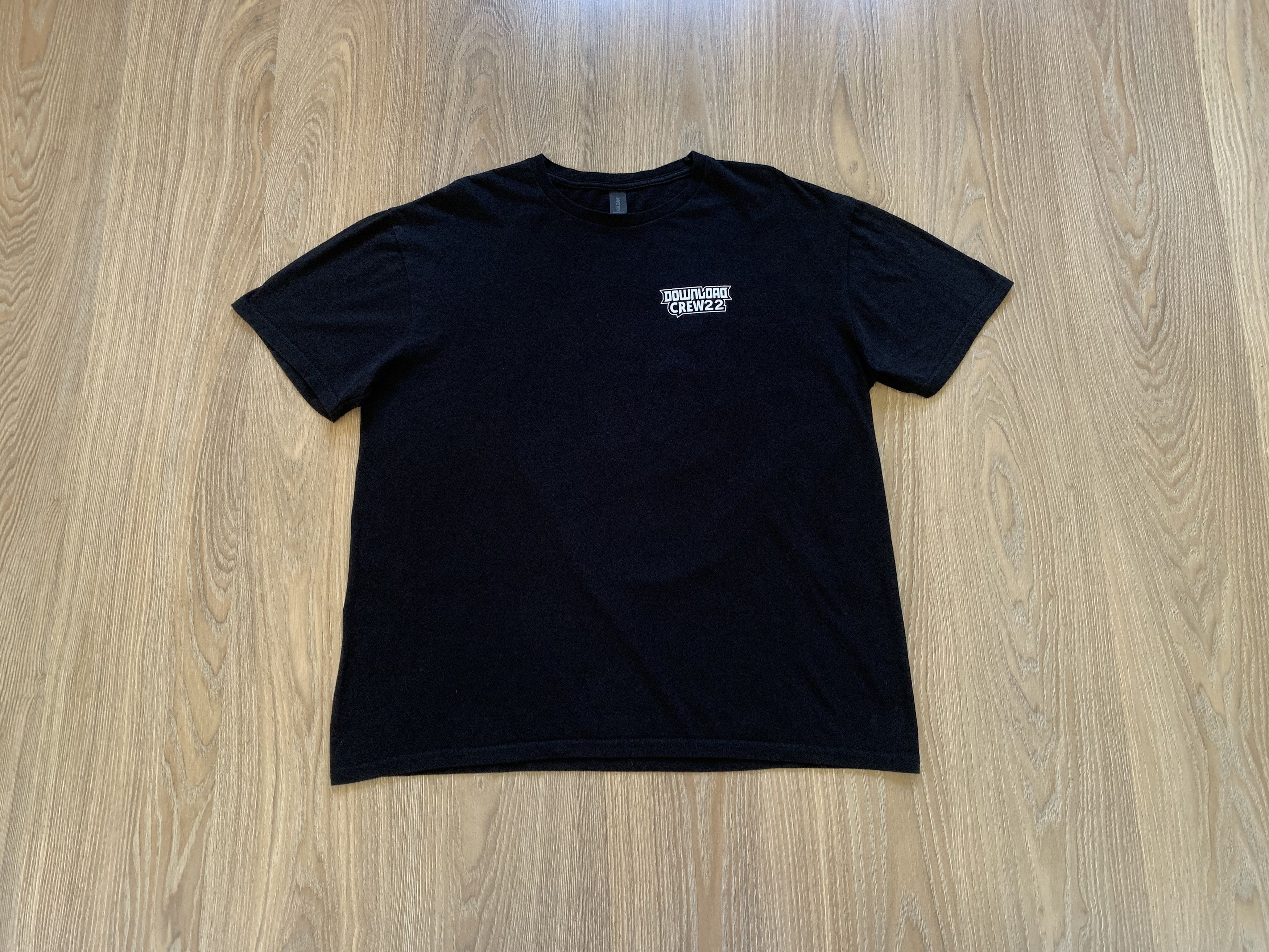 Gildan Crew22 Black Printed Cotton T Shirt