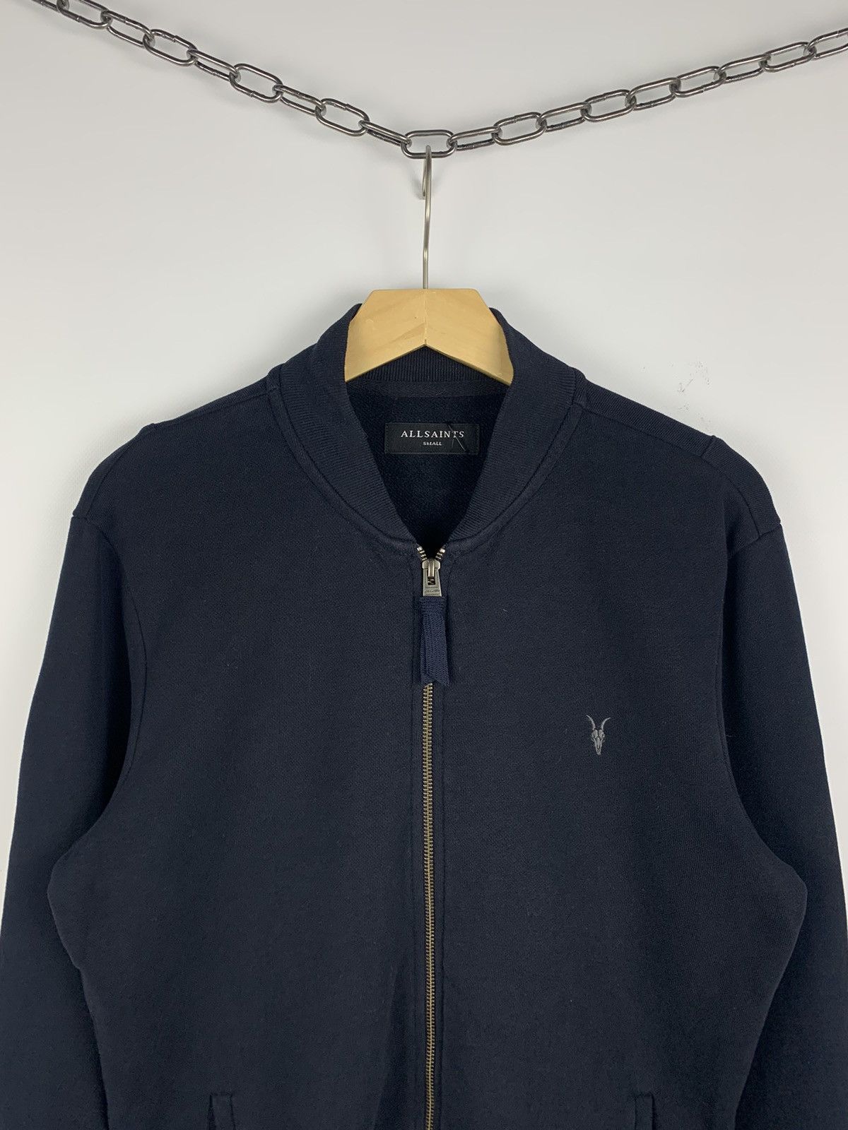 Allsaints Designer Allsaints Full Zip Bomber Jacket Size S Raven Blue Size US S / EU 44-46 / 1 - 2 Thumbnail