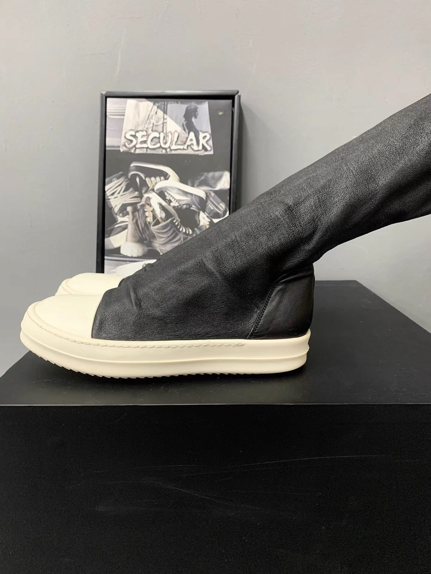 Rick Owens Rick Owens Mainline Lambskin Over-the-Knee Goddess Boots K34 Size US 6.5 / IT 36.5 - 4 Thumbnail