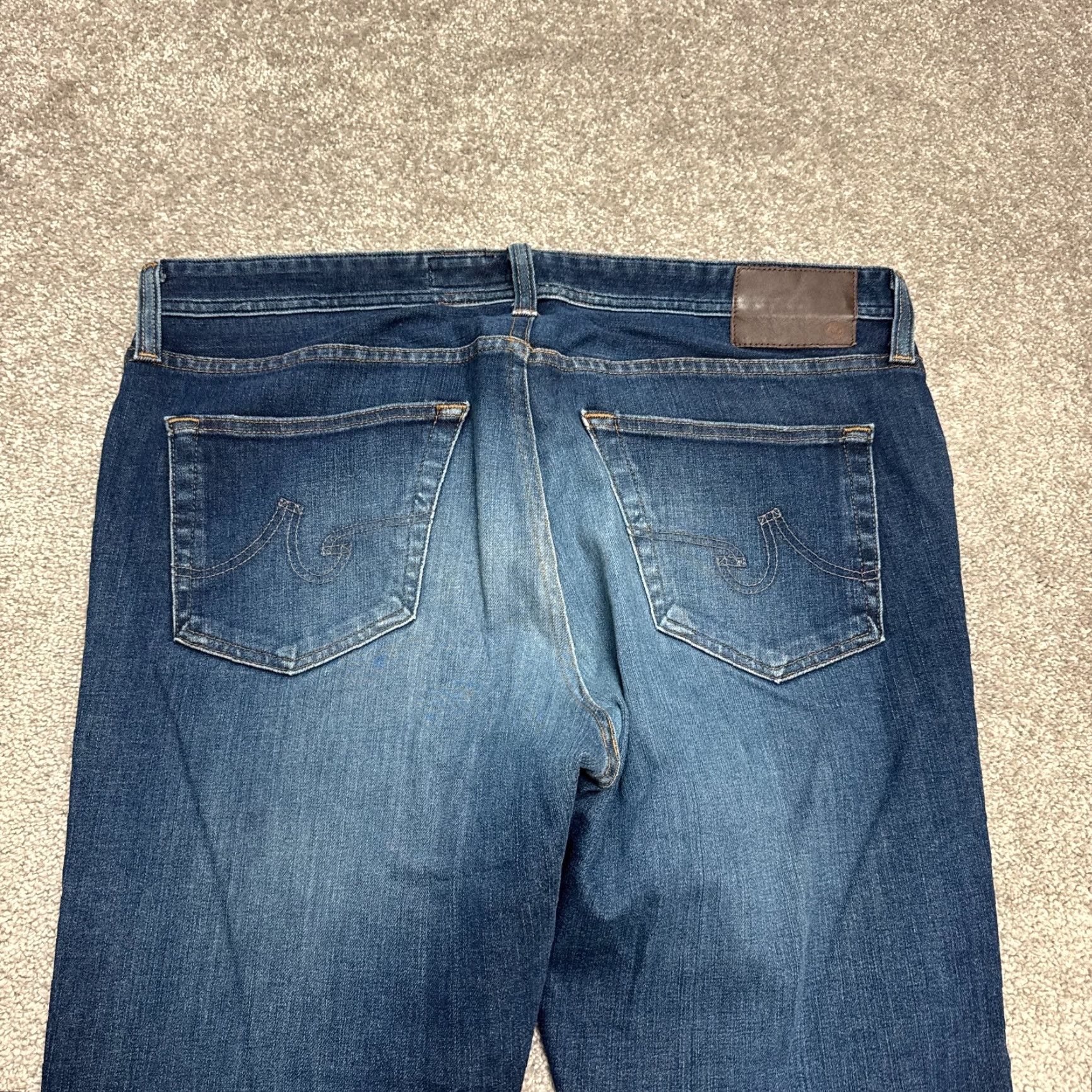 Vintage AG Adriano Goldschmied The Matchbox Jeans Mens 38x31 Slim Straight Blue Denim Cotton Blend 5-Pocket USA Classic Designer Size US 38 / EU 54 - 3 Thumbnail