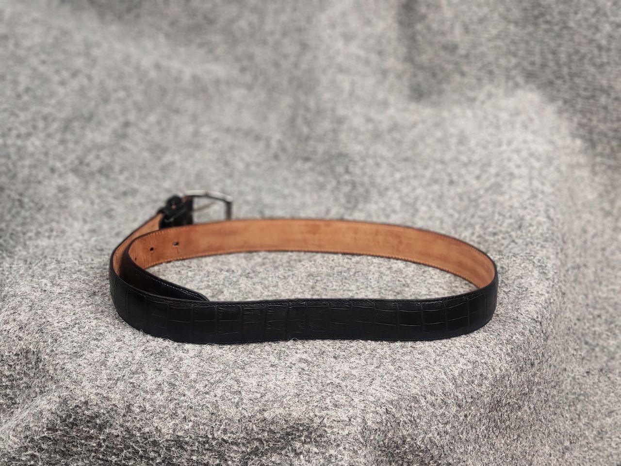 Boggi Boggi Milano Italy Design crocodile embossed leather belt Size ONE SIZE - 6 Thumbnail