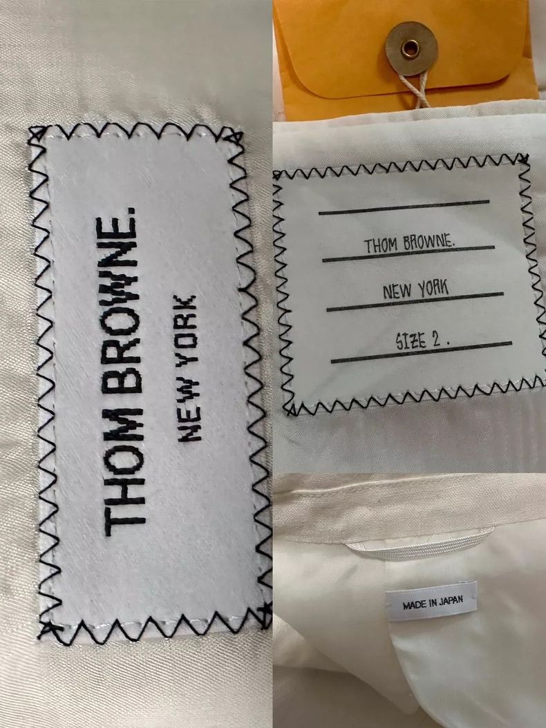 Thom Browne Thom Browne size2 White linen bag-tasseled dress jacket Size 36S - 5 Thumbnail