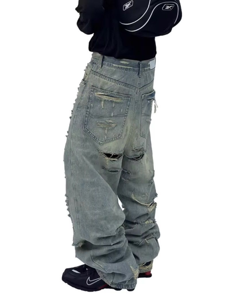 Japanese Brand × Jean Double-layer Ripped Baggy Jeans Size US 30 / EU 46 - 2 Thumbnail