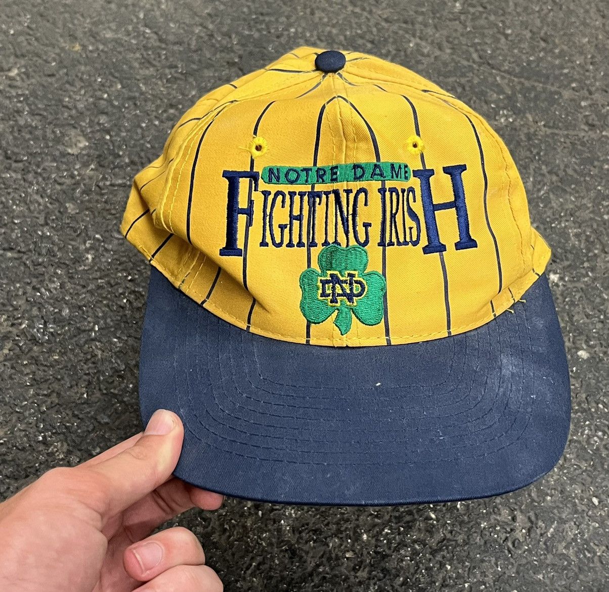 The Game × Vintage Vintage notre dame pin stipe hat streetwear hype rare Size ONE SIZE - 1 Thumbnail