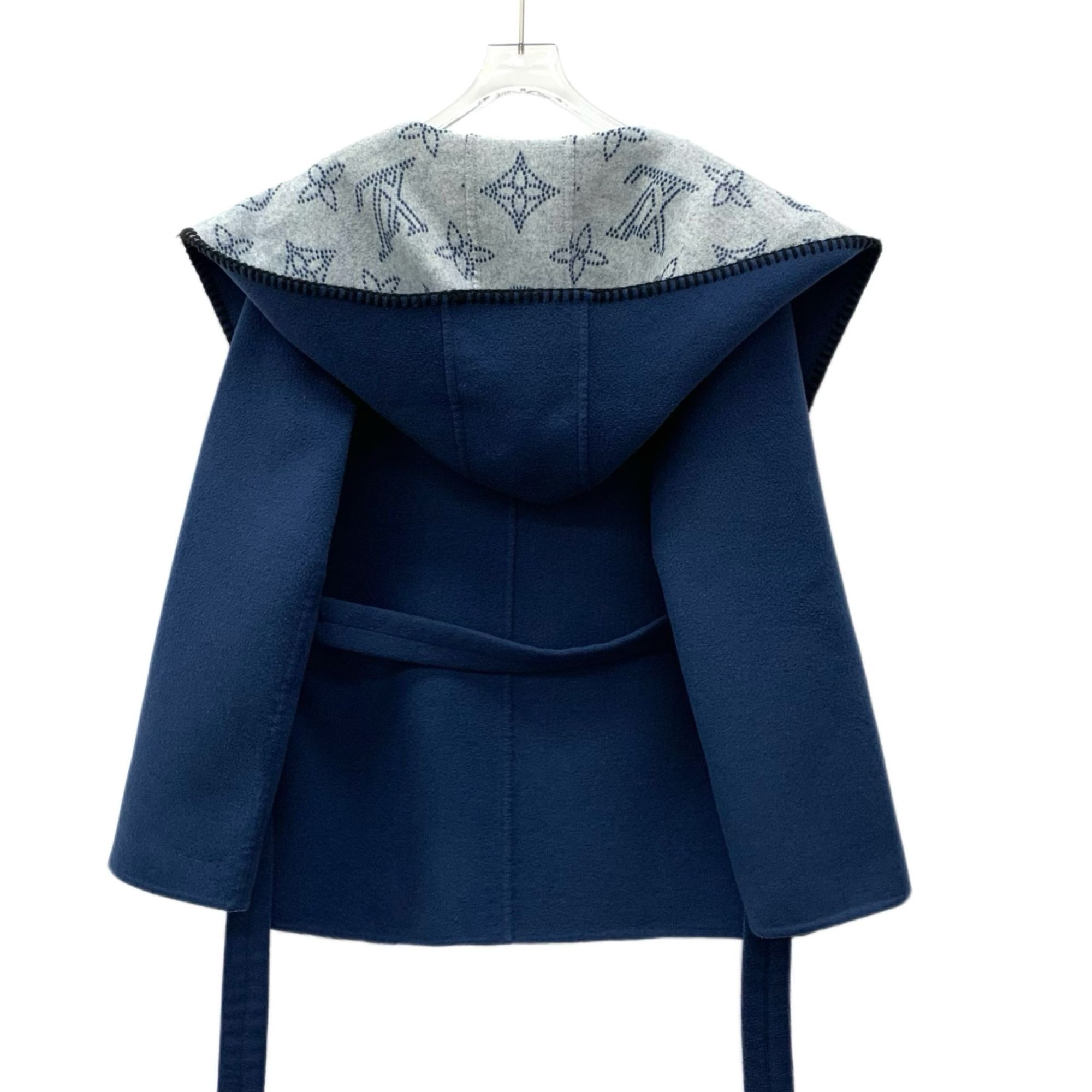 Louis Vuitton Louis Vuitton Womens Reversible Wool Hooded Belt Coat Blue L Size XS / US 0-2 / IT 36-38 - 7 Thumbnail