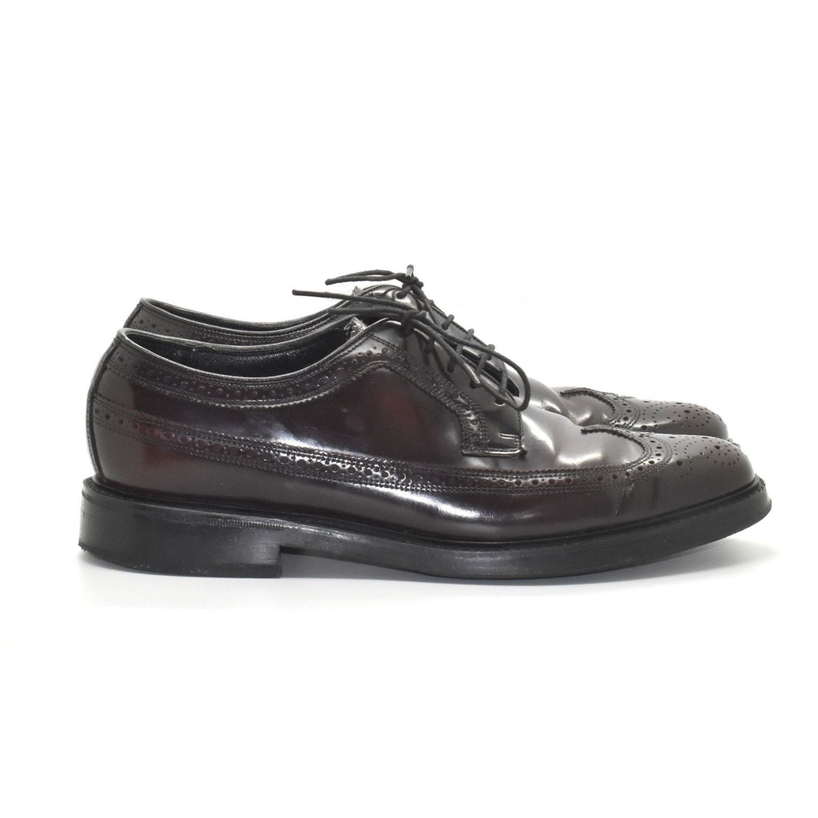 Florsheim FLORSHEIM Burgundy Leather Wingtip Oxfords Shoes Size 8.5 D Size US 8.5 / EU 41-42 - 2 Thumbnail