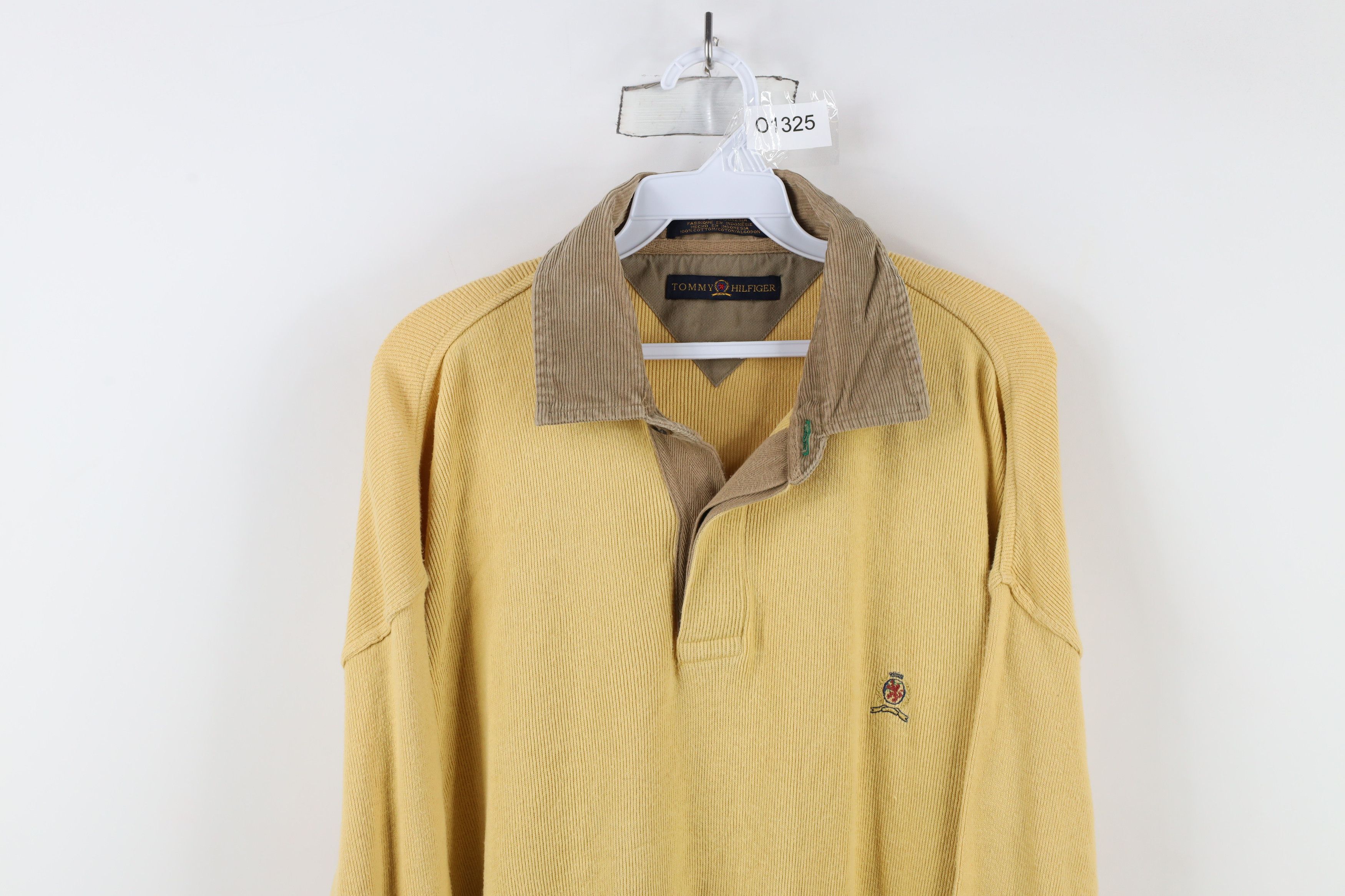 Tommy Hilfiger × Vintage Vintage 90s Tommy Hilfiger Heavy Knit Long Sleeve Polo Shirt Size US XL / EU 56 / 4 - 2 Thumbnail