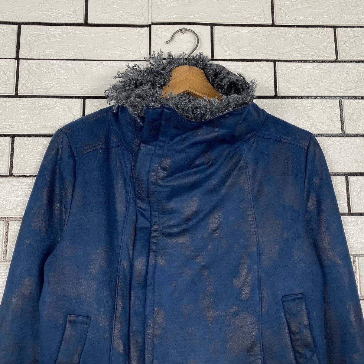 Japanese Brand Cropped Parachute Leather Jacket Spiralgirl Faux Fur Blanket Size M / US 6-8 / IT 42-44 - 4 Thumbnail