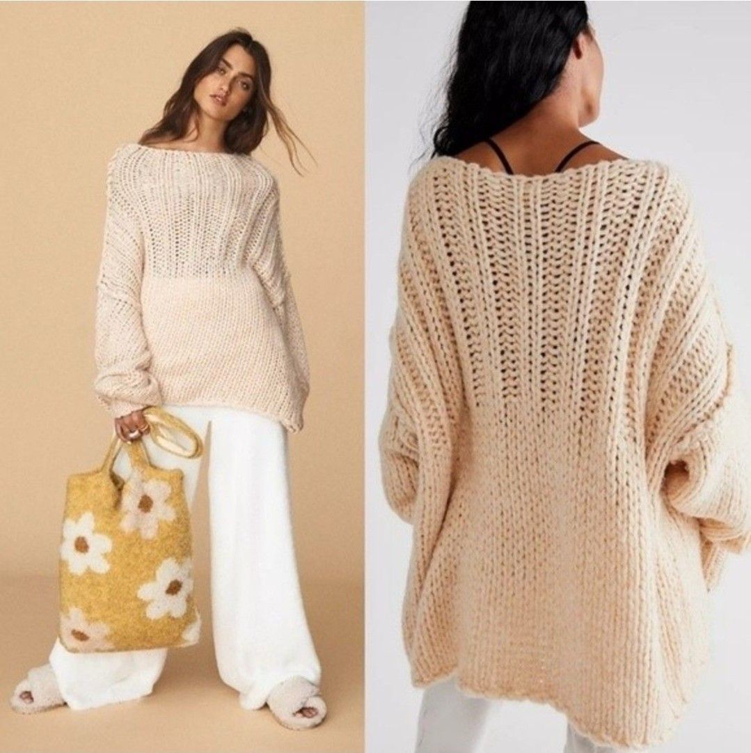 Free People Free People Be There All Over Knit Oversized Comfy Sweater Size S / US 4 / IT 40 - 1 Thumbnail