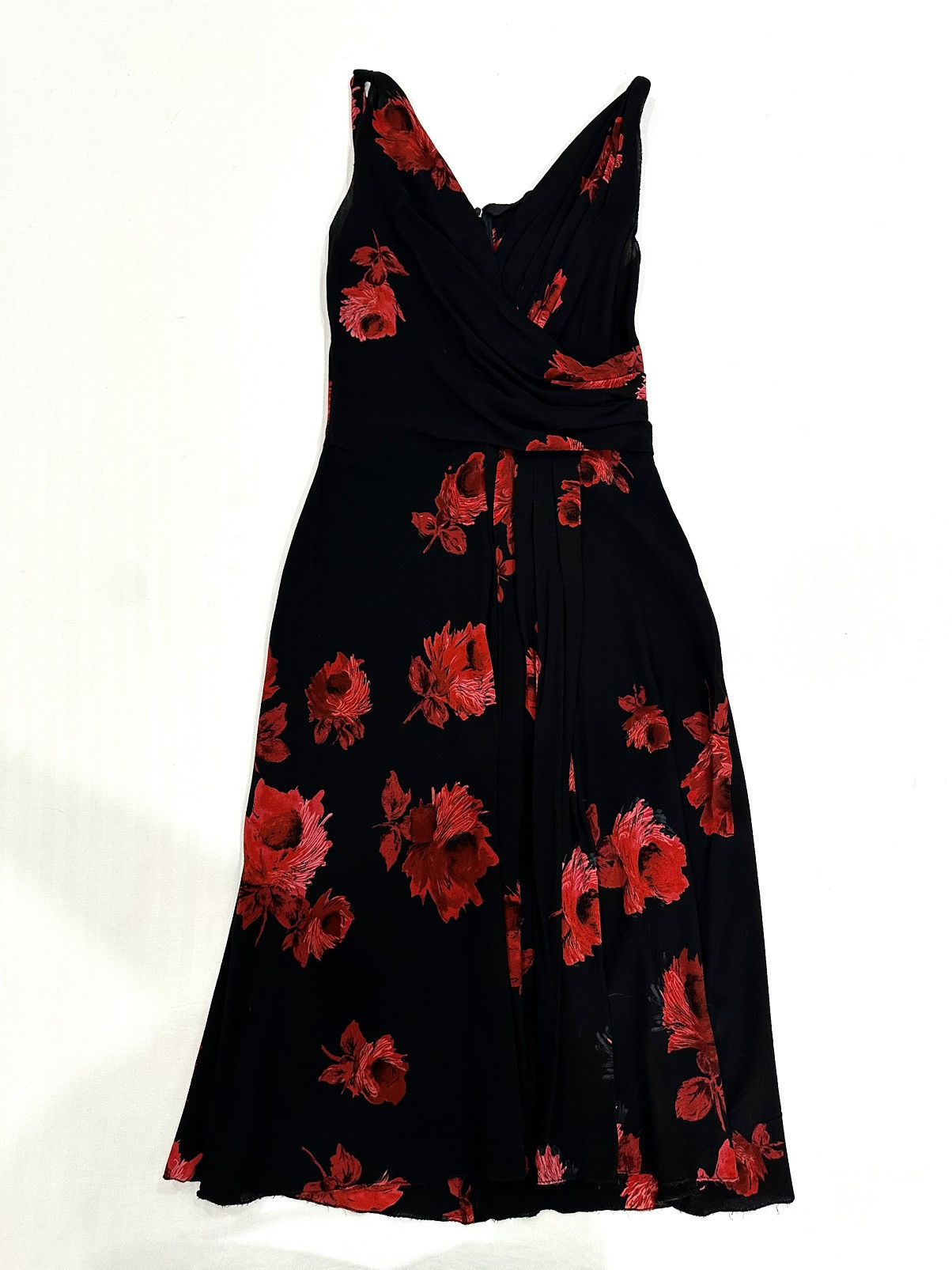 Prada PRADA 2005 Iconic Rose Print Silk Dress Size XS / US 0-2 / IT 36-38 - 1 Thumbnail