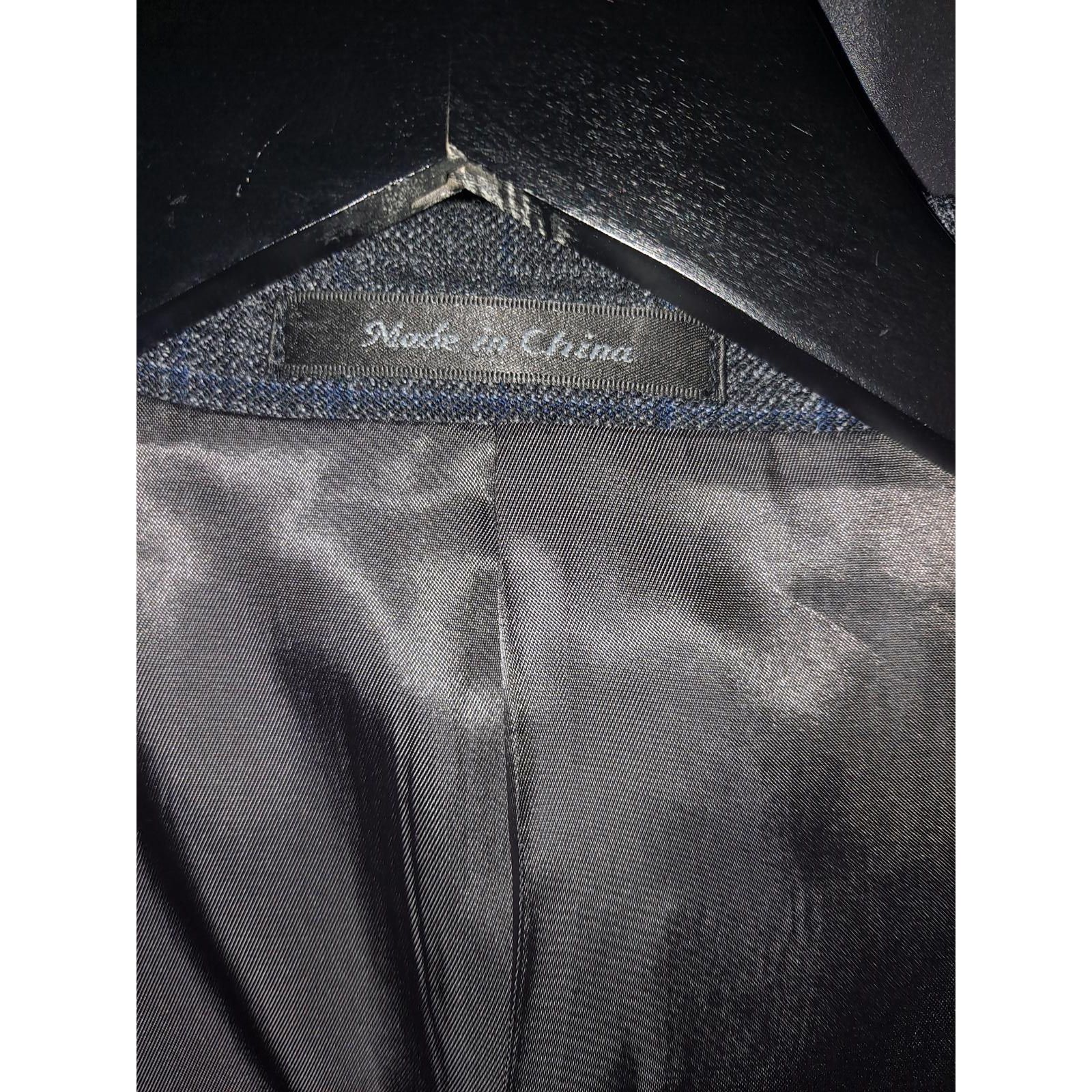 Ralph Lauren Ralph Lauren Black with Blue Plaid 2 Button Wool Blazer Size Size 50R - 4 Thumbnail